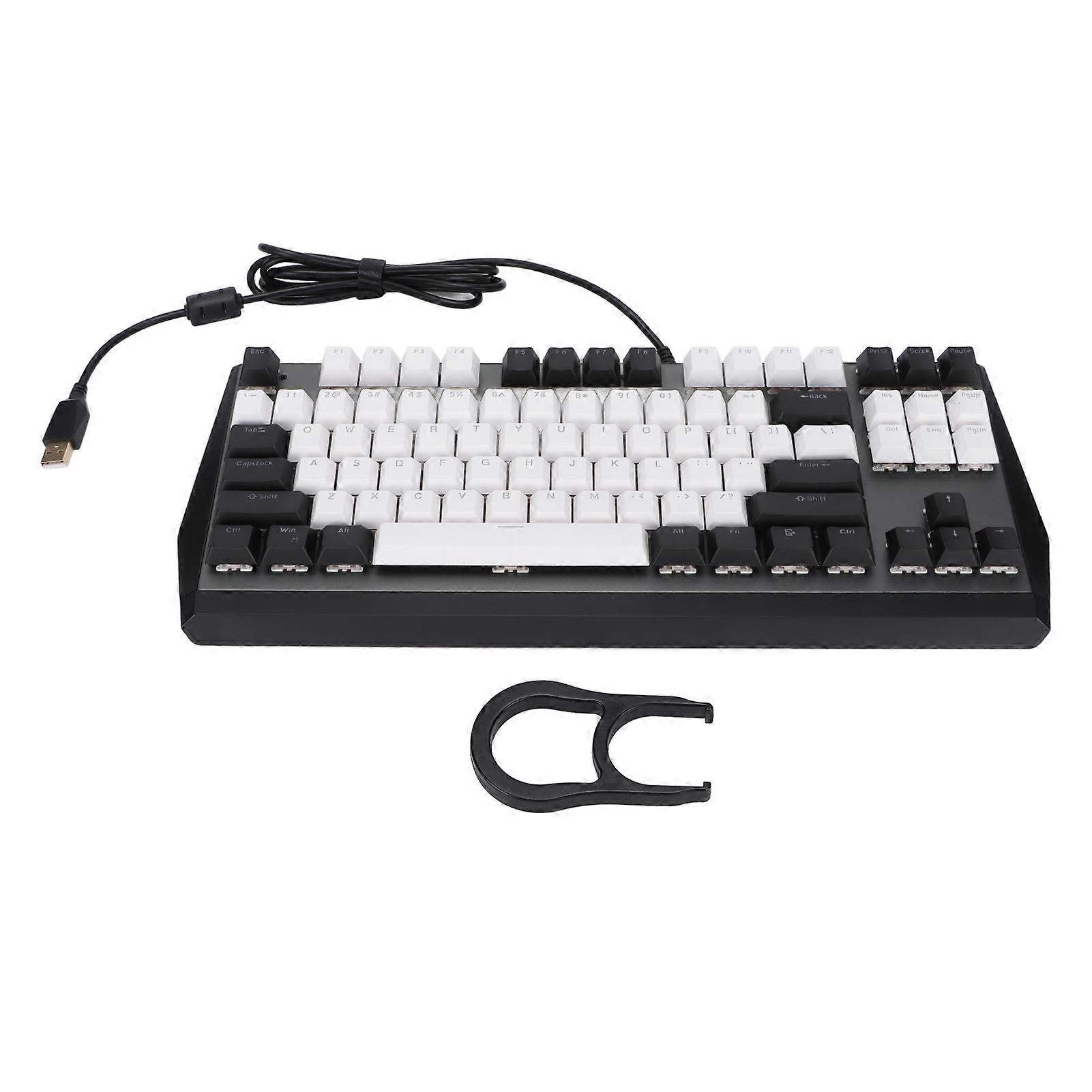 87 Keys RGB Mechanical Keyboard Wired USB Red Switch Ergonomic Design for Windows