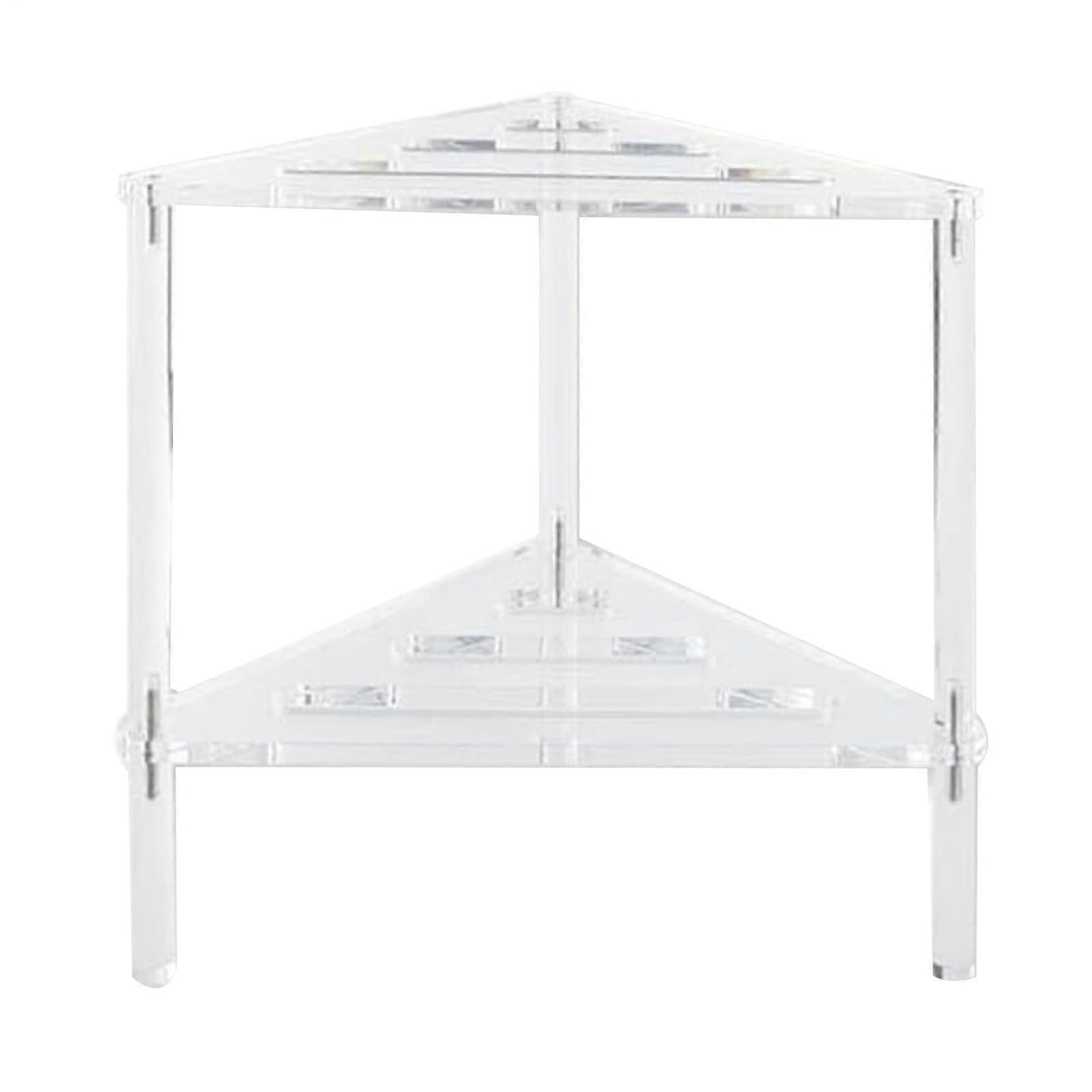 Acrylic Corner Shower Stool, Non-Slip, Heavy-Duty With Storage Shelf, Transparent Durable Material, 30x31x31 cm White