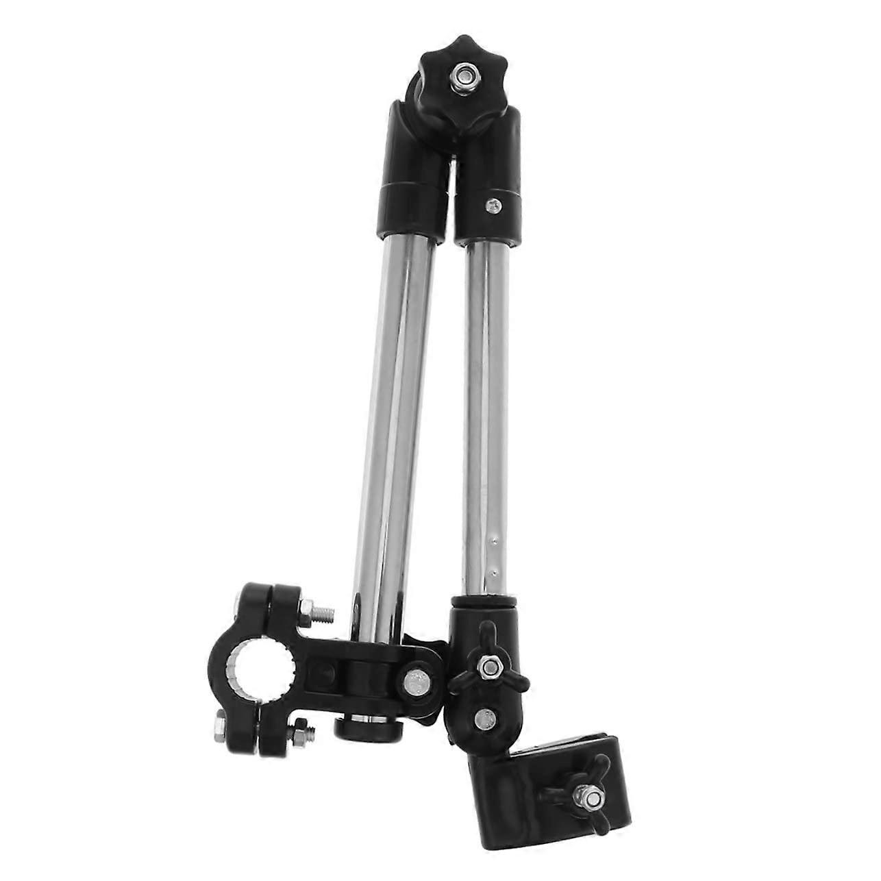 Retractable Umbrella Stand For Bike Folding Style Black Handlebar Holder, Easy Mounting, Weatherproof