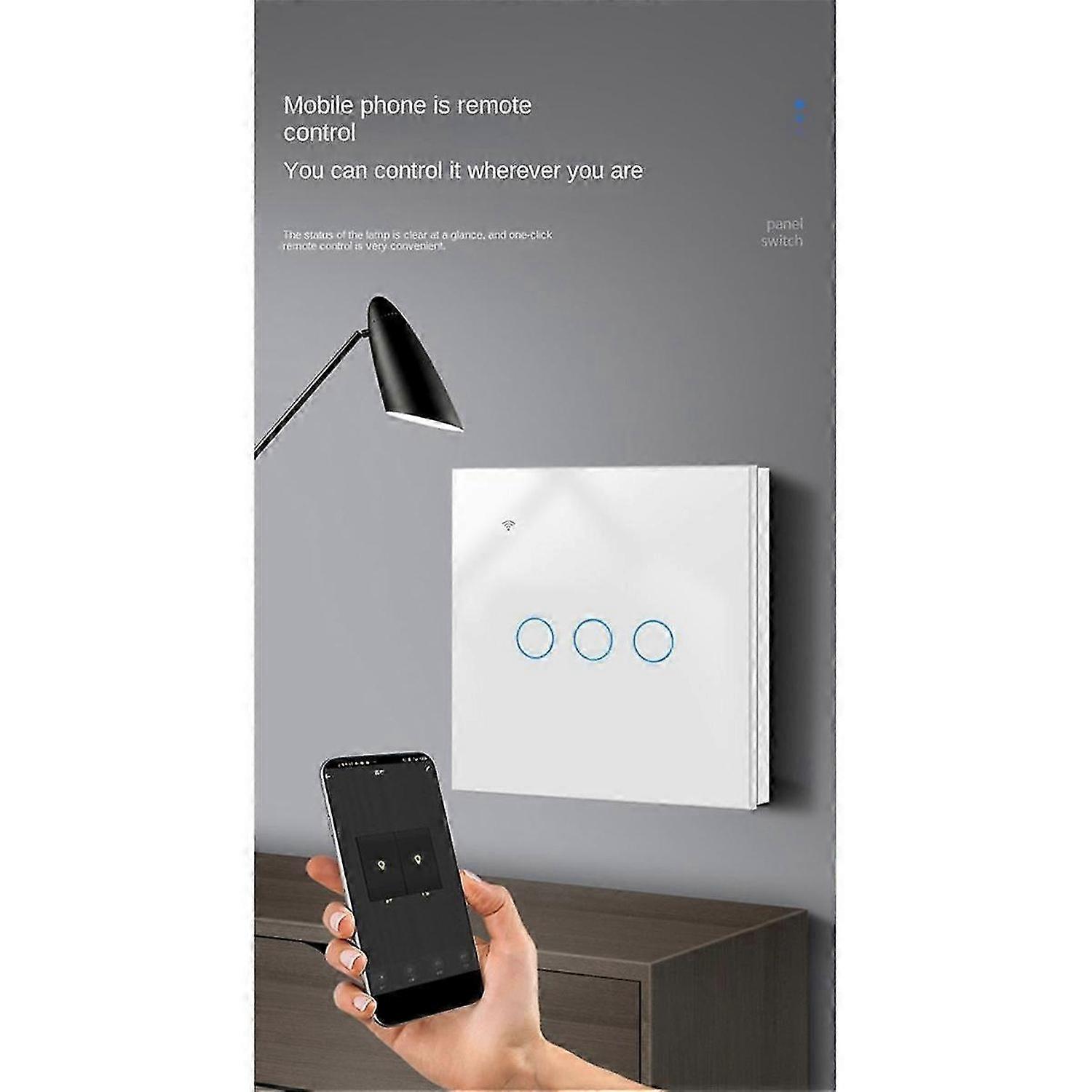 Tuya Zigbee Smart Switch Touch Light Switch Zero Fire Line 1 Switch White