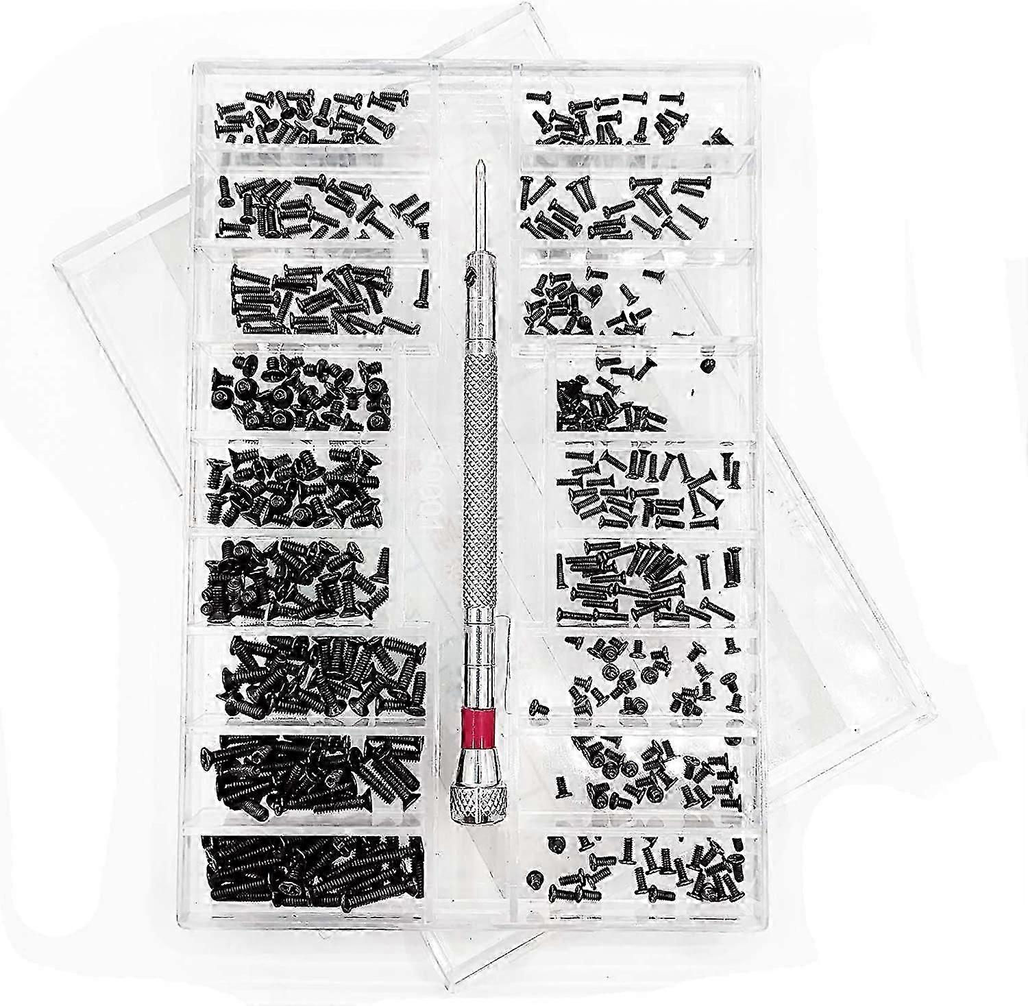 500pcs Micro Tiny Repair Screw Kit, With Screwdriver, Small Stainless Steel Screw Assortment Kit, 18 Sizes, for Glasses, Laptop, Jewelry