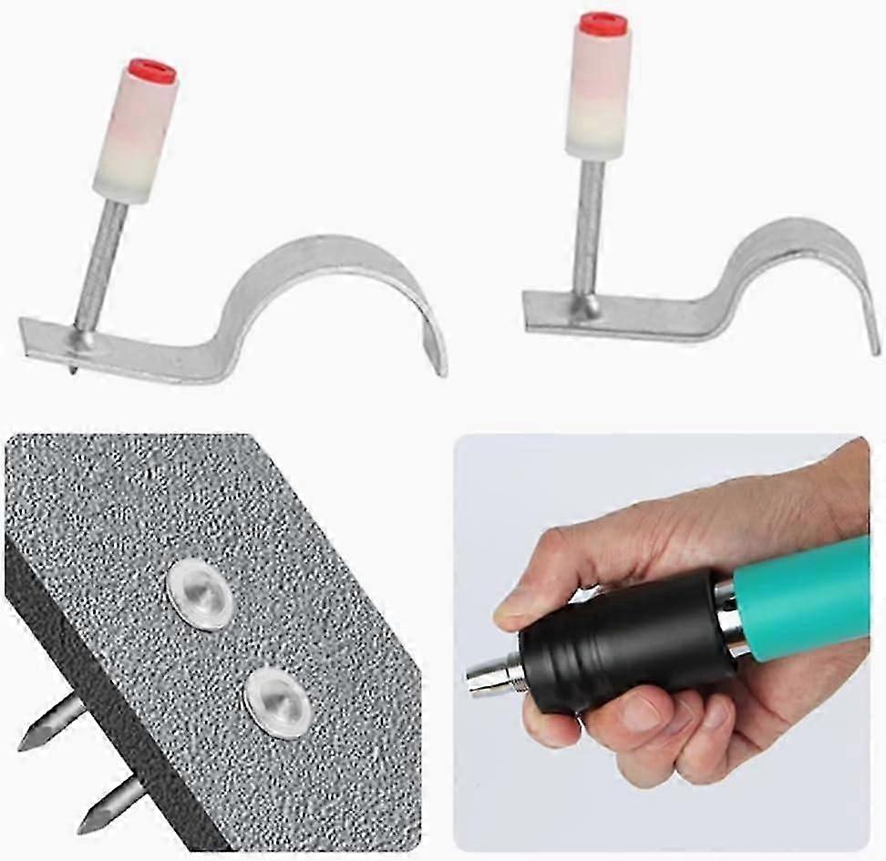 Concrete Nail Gun Set 4 Speeds, Manual Steel Nail Gun, 25 Tube Nails (200 pcs)