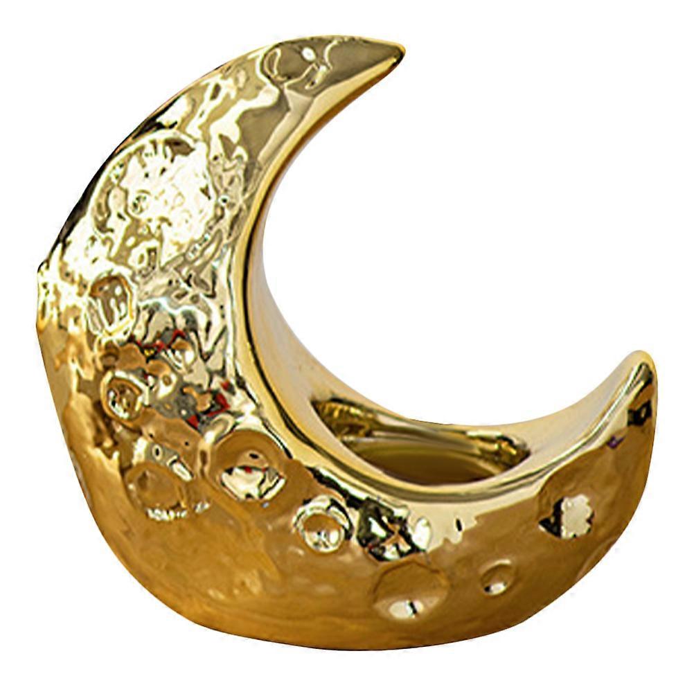 Desktop Ceramic Incense Burner Moon Shape for Decoration 3Pcs Set