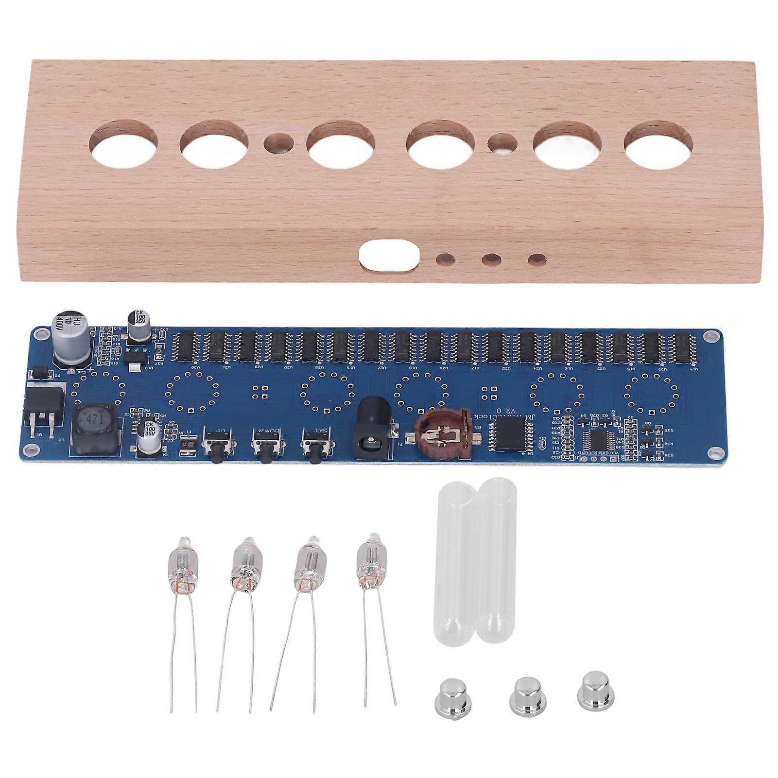 Glowing Tube Clock DIY Kit High Accuracy IN14 Nixie Tube Clock DIY Parts DC12V for Home Decoration