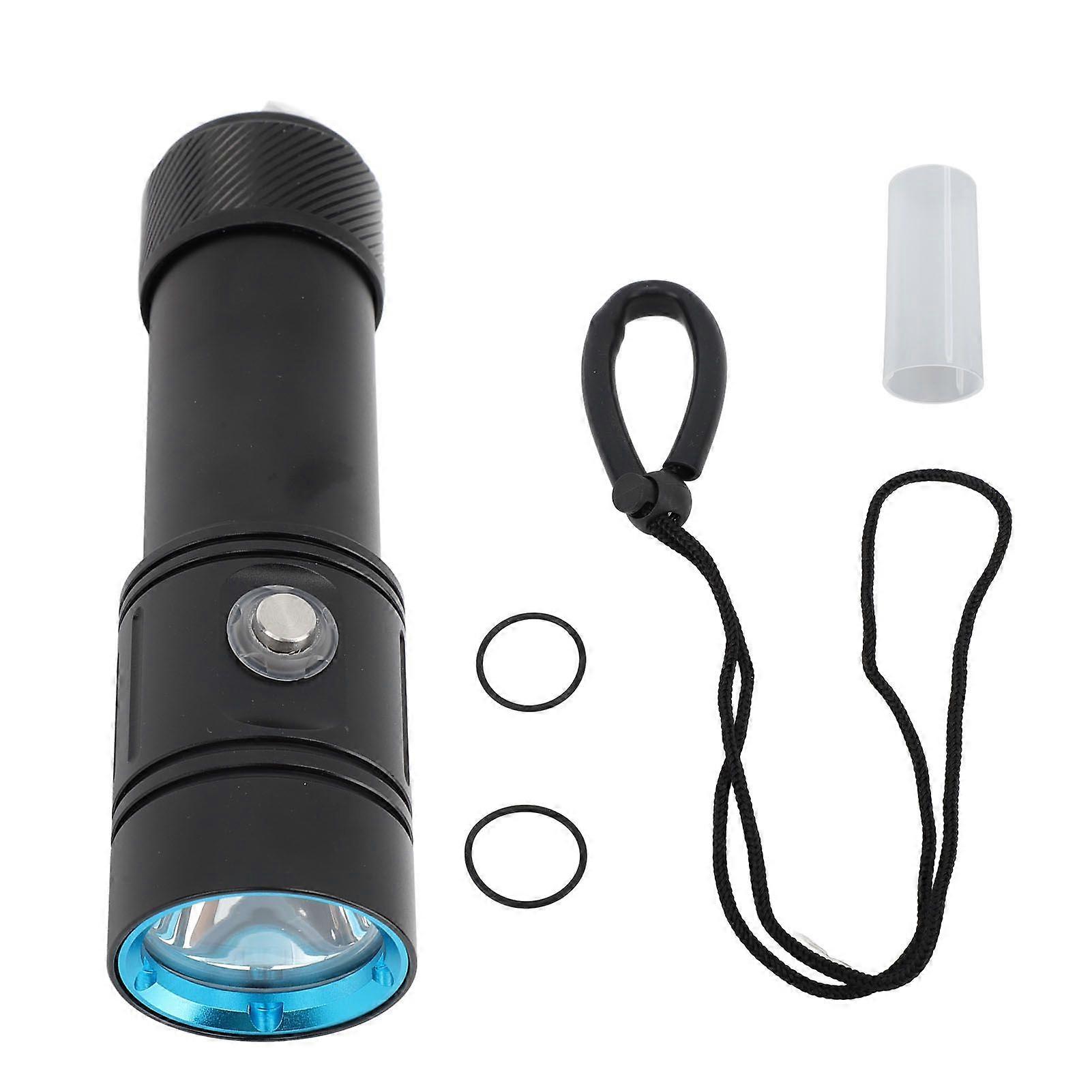 5000LM Diving Flashlight 4 Modes Underwater IPX8 Waterproof Submersible White Light Dive Torch Snorkeling Light LED Flashlight