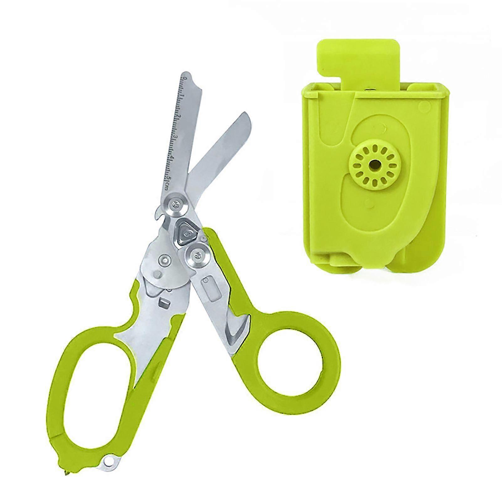 6-in-1 Heavy-Duty Emergency Trauma Shears, Multifunctional Tactical Cutter with Utility Holster, Outdoor Camping Tools