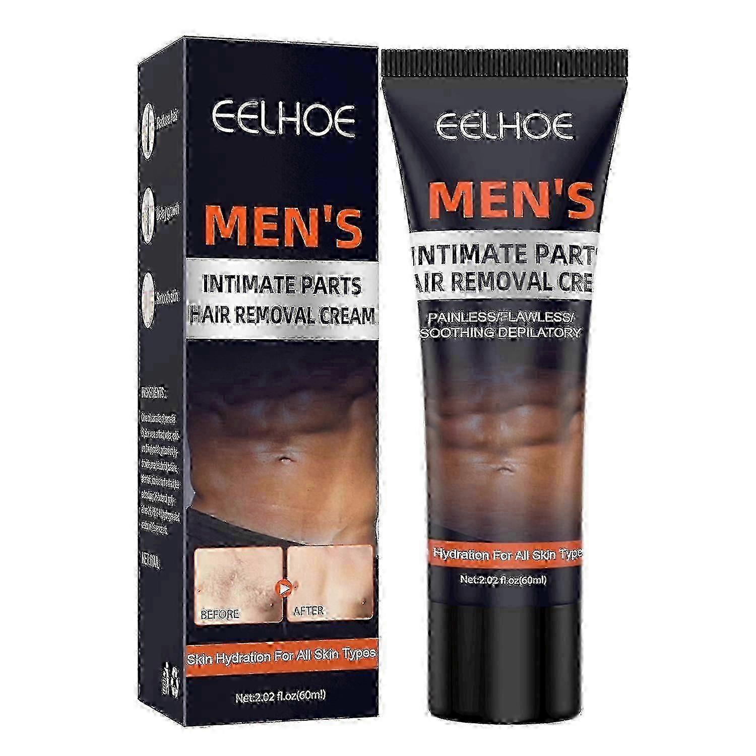 EELHOE 60ml Men's Intimate Parts Hair Removal Cream Smooth Skin Safe Mild Skin Hydratio
