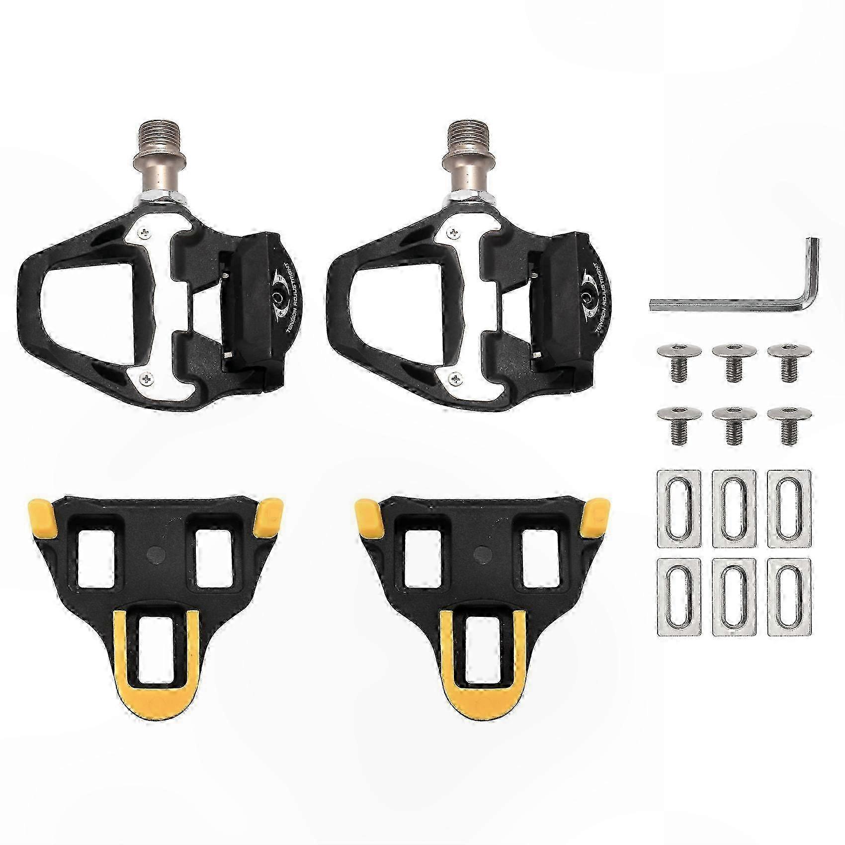 Self-Locking Cycling Pedals Kit for Road Bikes - Clipless Design for Enhanced Performance