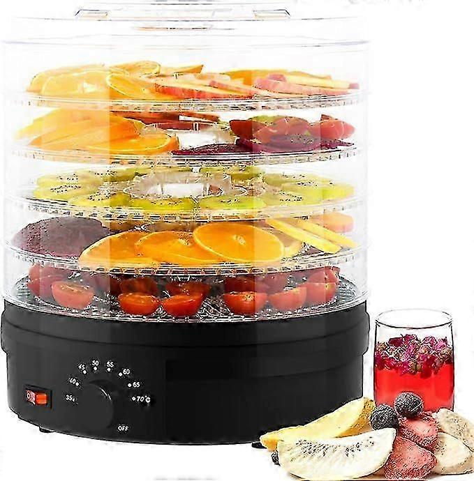 Food Dehydrator with 5 Removable Trays, 35-70 Adjustable Temperature Controls for Jerky Meat Herbs Fruit, Bread - Black UK plug