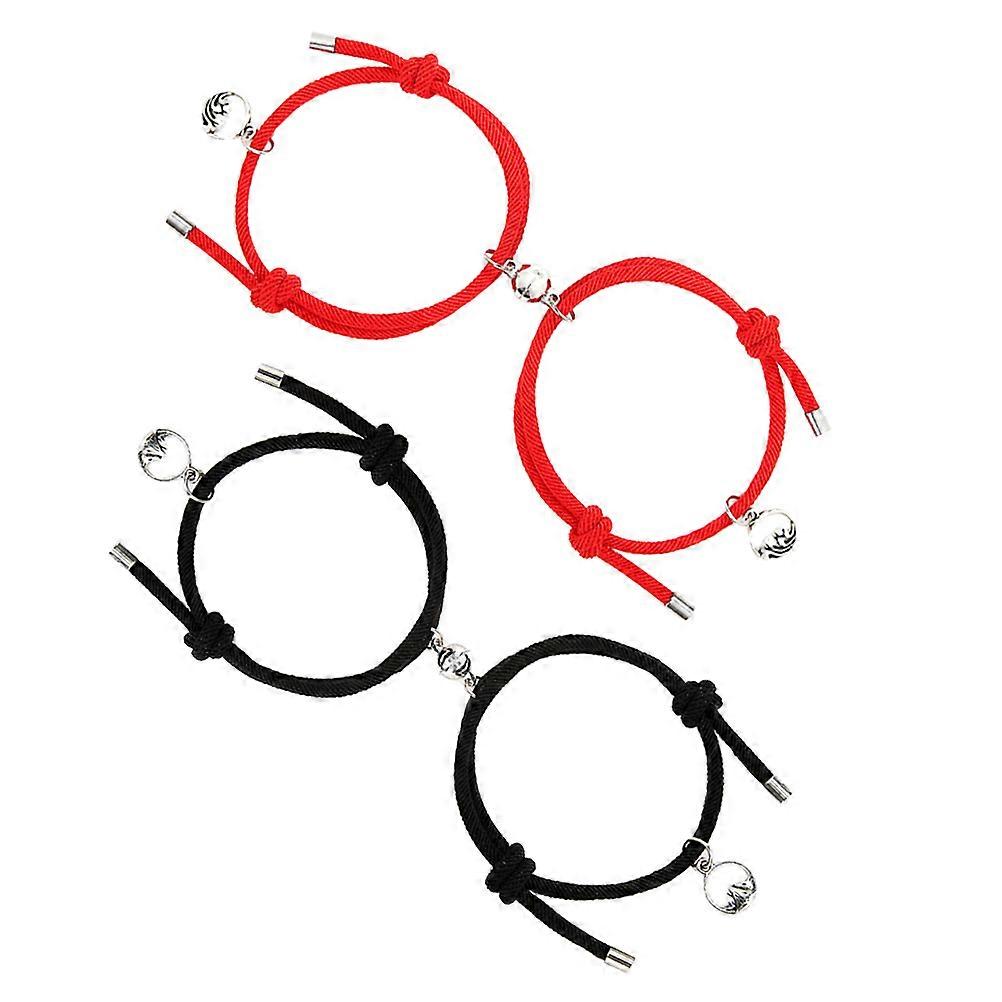 Lovers Bracelet Couple Bracelets with Magnet Suction Function 2Pairs