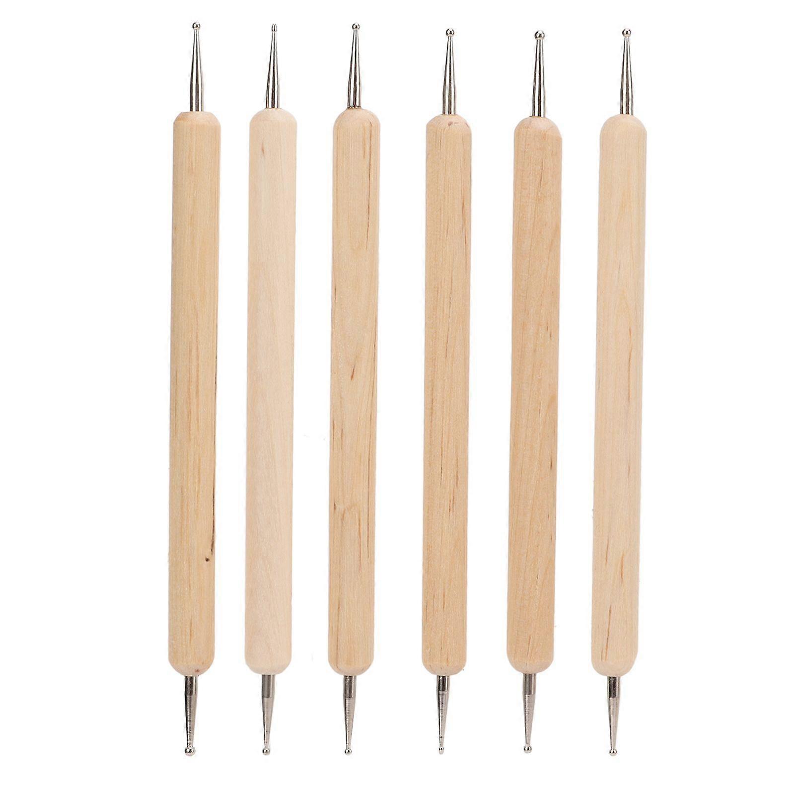 6 Pcs Double End Tracing Dotting Stylus Firm Grip Engraving Stylus Set for Making Sculpture DIY Leather
