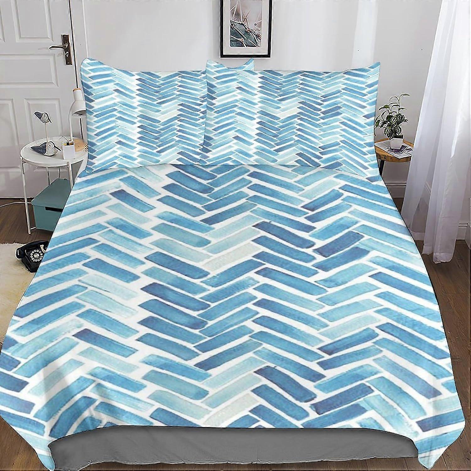 a355 Geometric Patterns 3D Upholstered Mattress, Microfibre Upholstered Mattress,3 Piece Set with Zip And 2 Pillowcases,for Teenagers And Adults j355