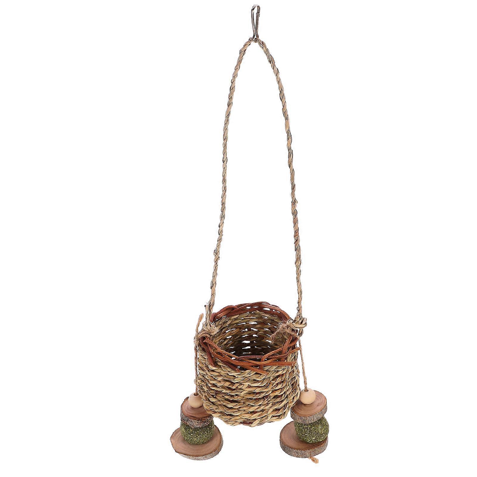 Handmade Bunny Chew Toys Grass Hanging Toy for Hamster Pets 4Pcs