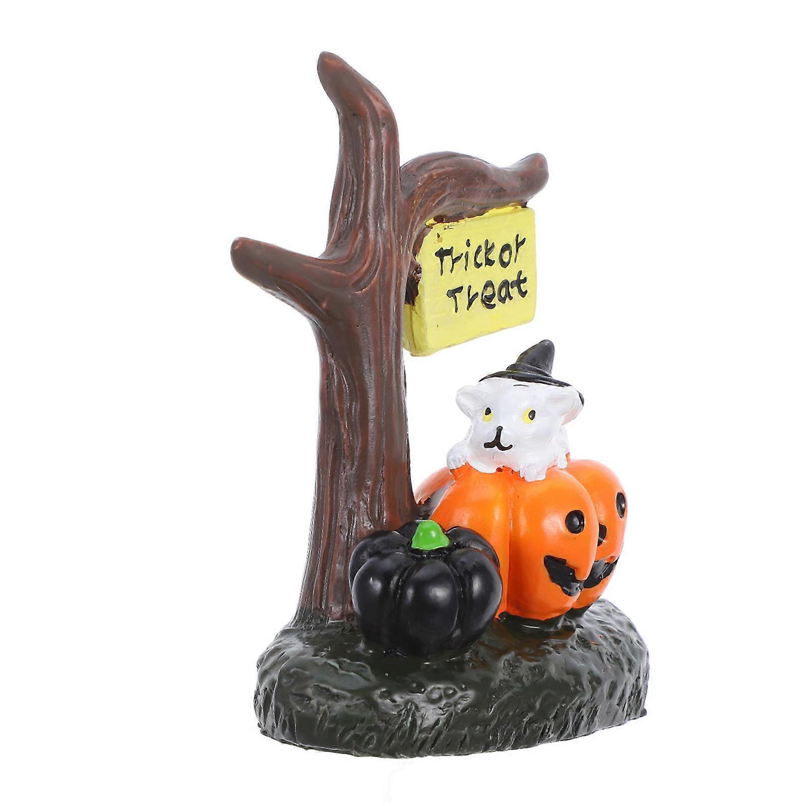 Halloween Miniature Resin Figurines for Spooky Atmosphere 4Pcs