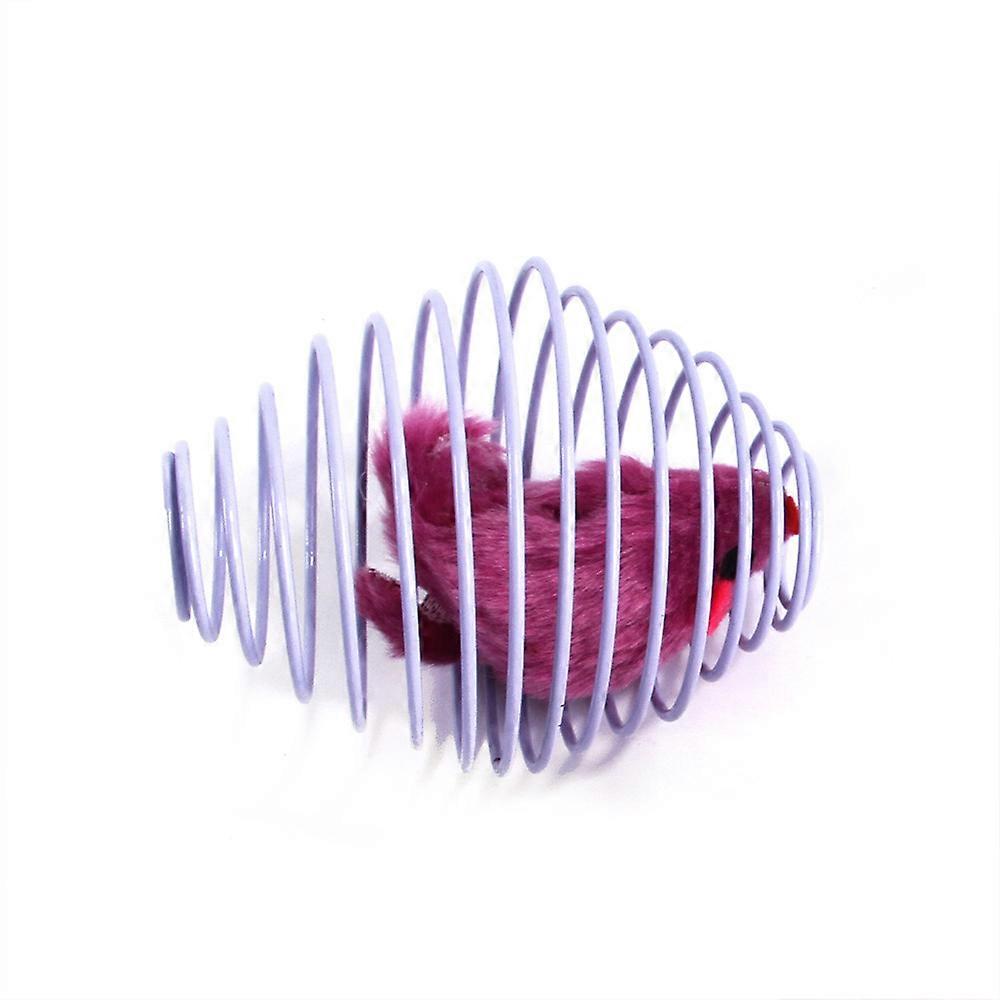 Cat Spring Balls, Stretchable Interactive Rolling Playful Coils with Caged Rats for Cats