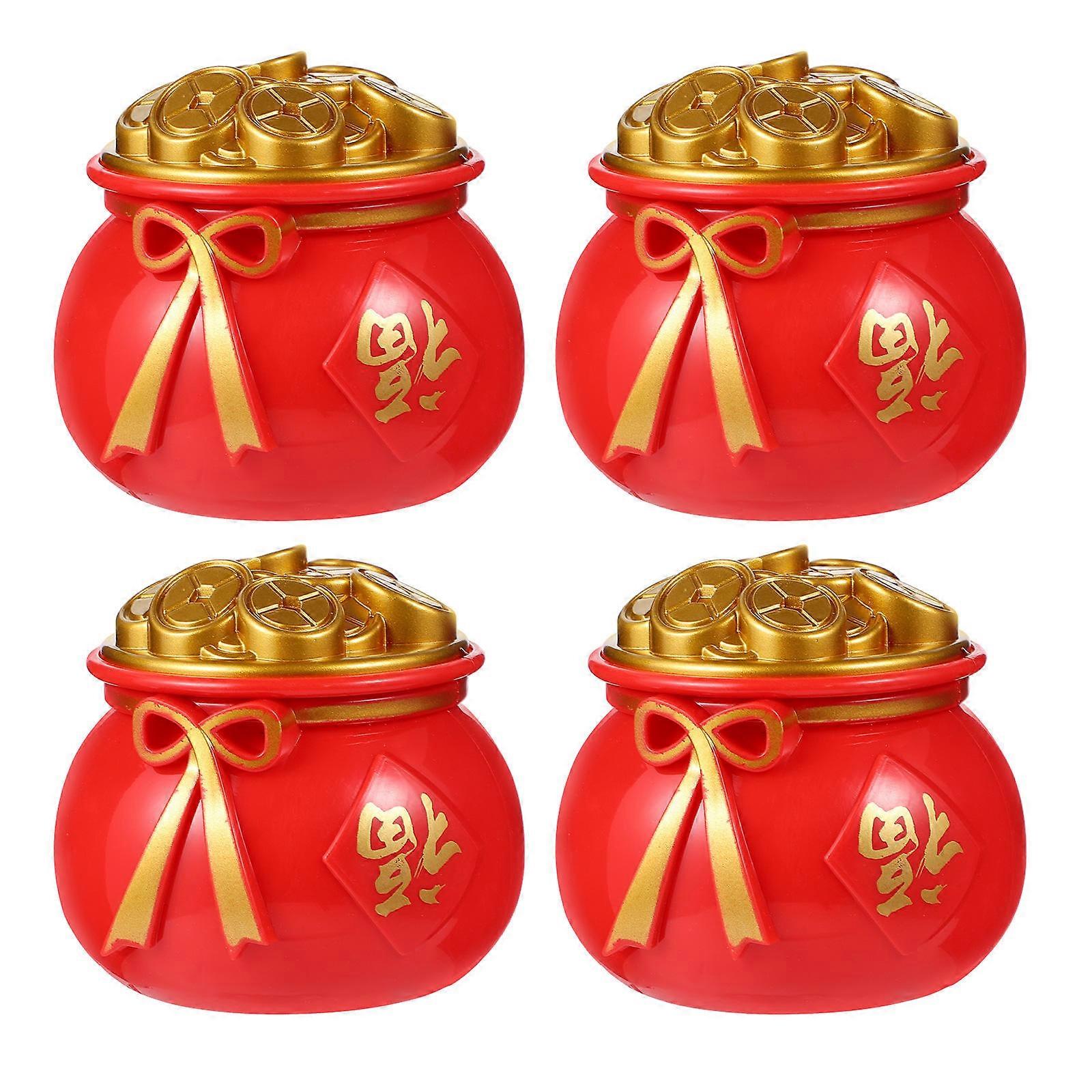 Creative Cornucopia Coin Container for Saving with 12Pcs Red Coin Collectors