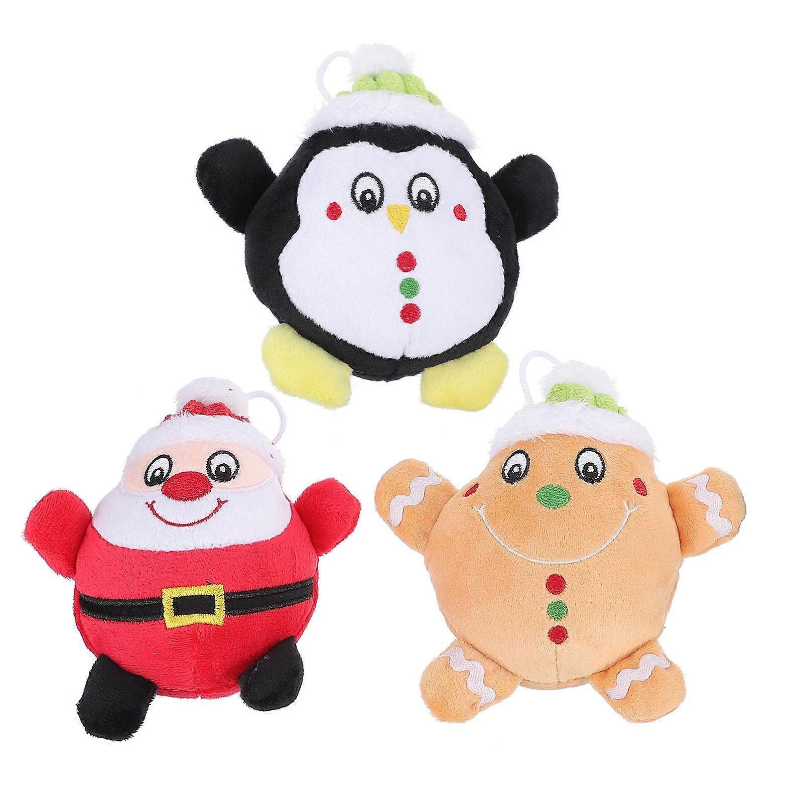 Xmas Plush Dolls Decorative Toys for Home Use 3Pcs Set