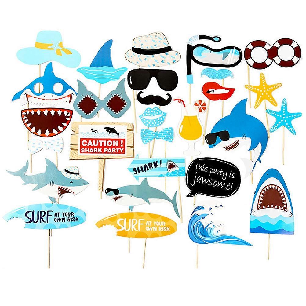 Shark Theme Party Photo Props for Photography 3Sets Party Supplies