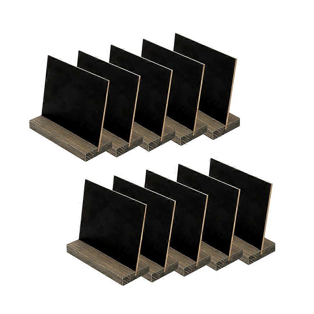 10Pcs Mini Tabletop Chalkboards Signs Wooden Framed Small Blackboard For Restaurant Party Wedding With Removable Base