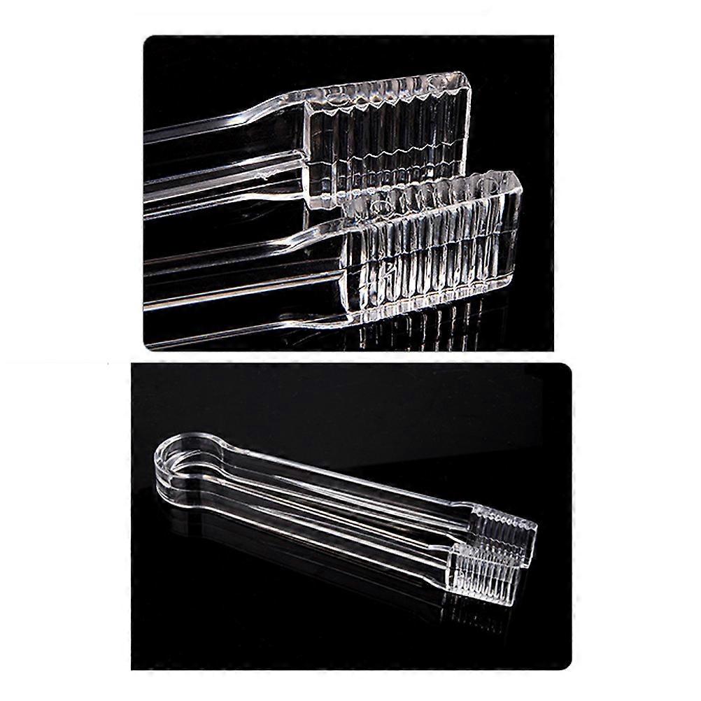 Acrylic Tongs Clamping Design For Ice Cube Pastries Salads Catering Services 12Pcs