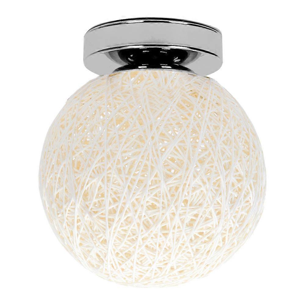 Rattan Ball Decorative Ceiling Light Lamp for Lighting 2Pcs White