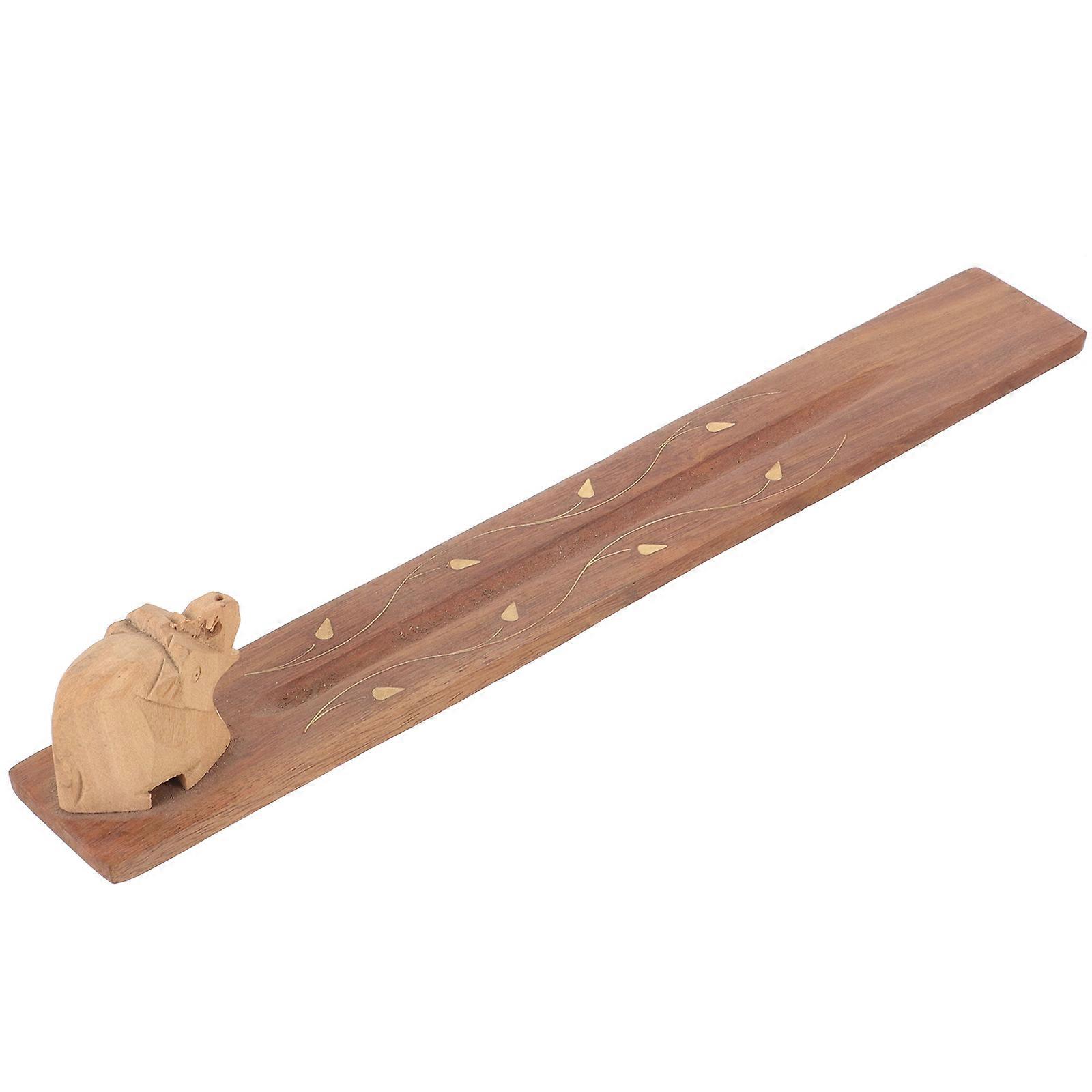 Elephant Wooden Incense Stick Holder for Tabletop Use 4Pcs Pack