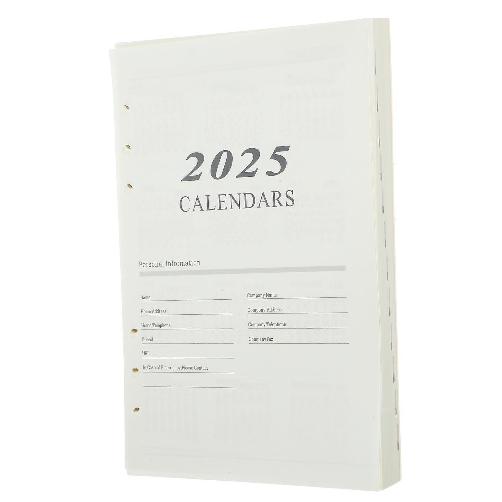Notebook Refill Paper for Study Planner 2Pcs English Loose Leaf