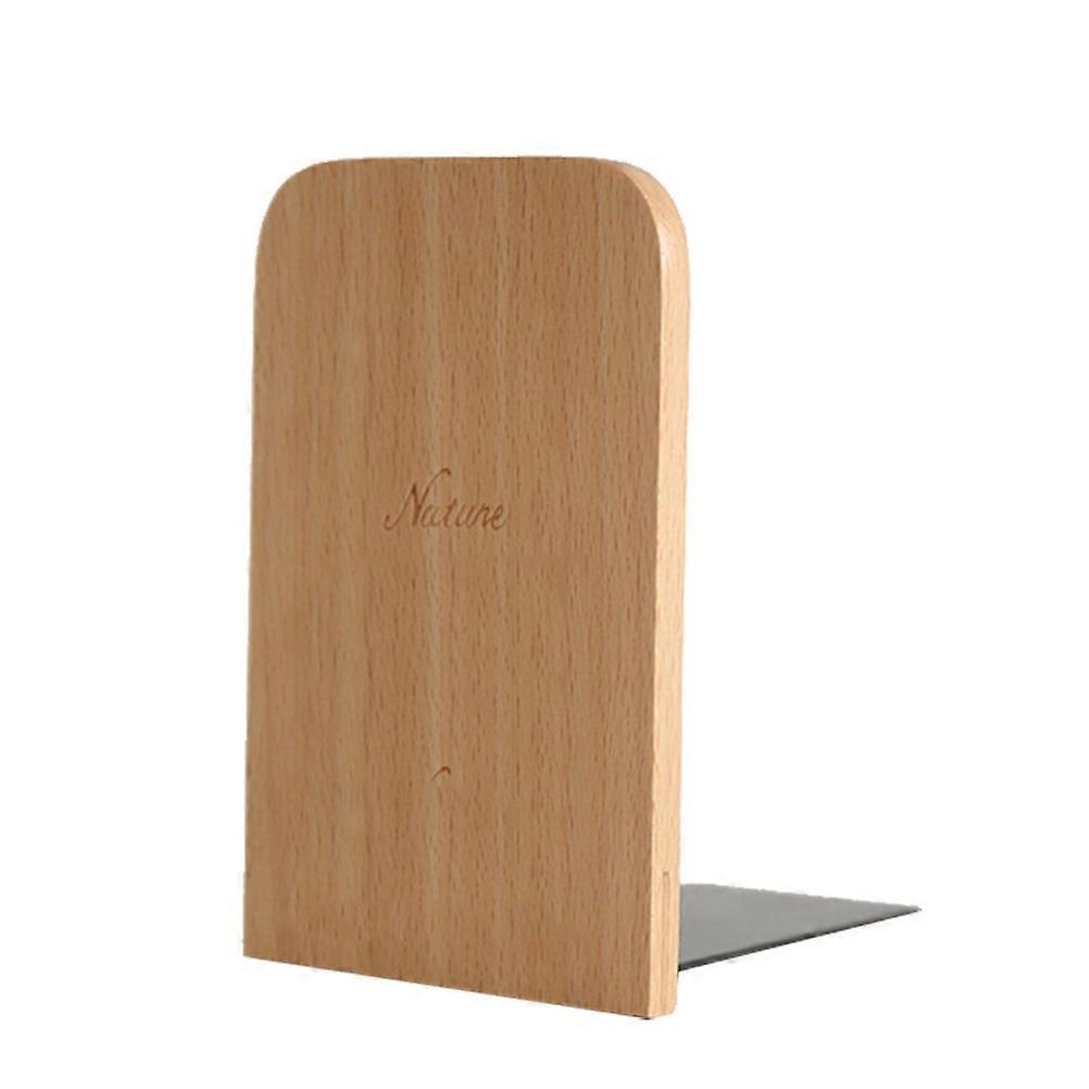 Bookends Nonskid Wood Bookends for Secure Book Stand 4Pcs Beech Wood