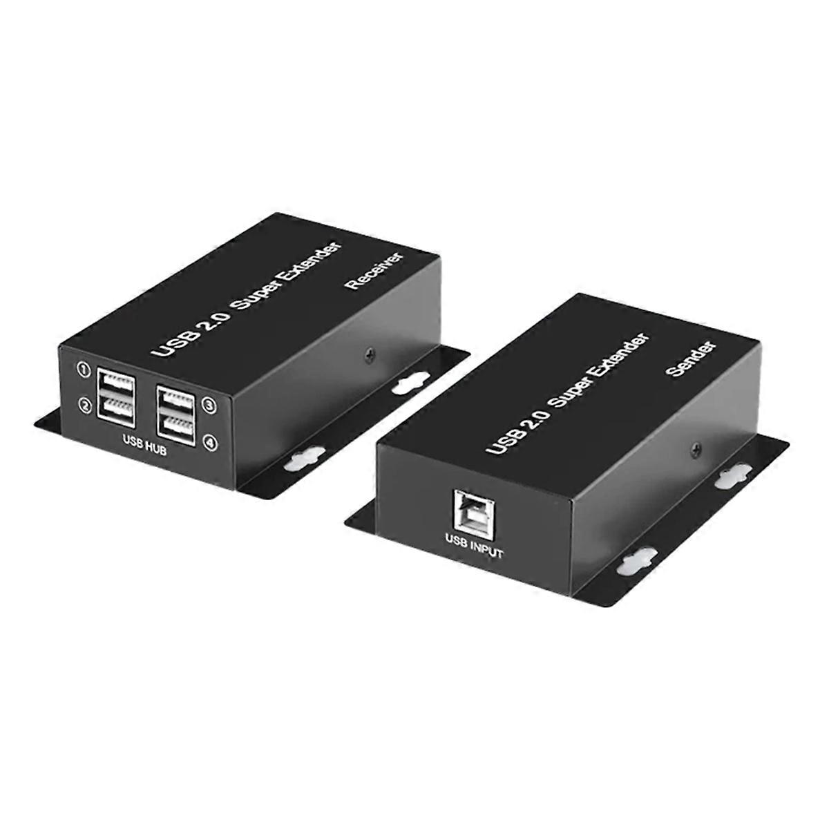 USB 2.0 Super Extender 50M Prolong over CAT6 Cable 4 Port USB HUB Extension for Webcam Camera Printer U Disc EU PLUG