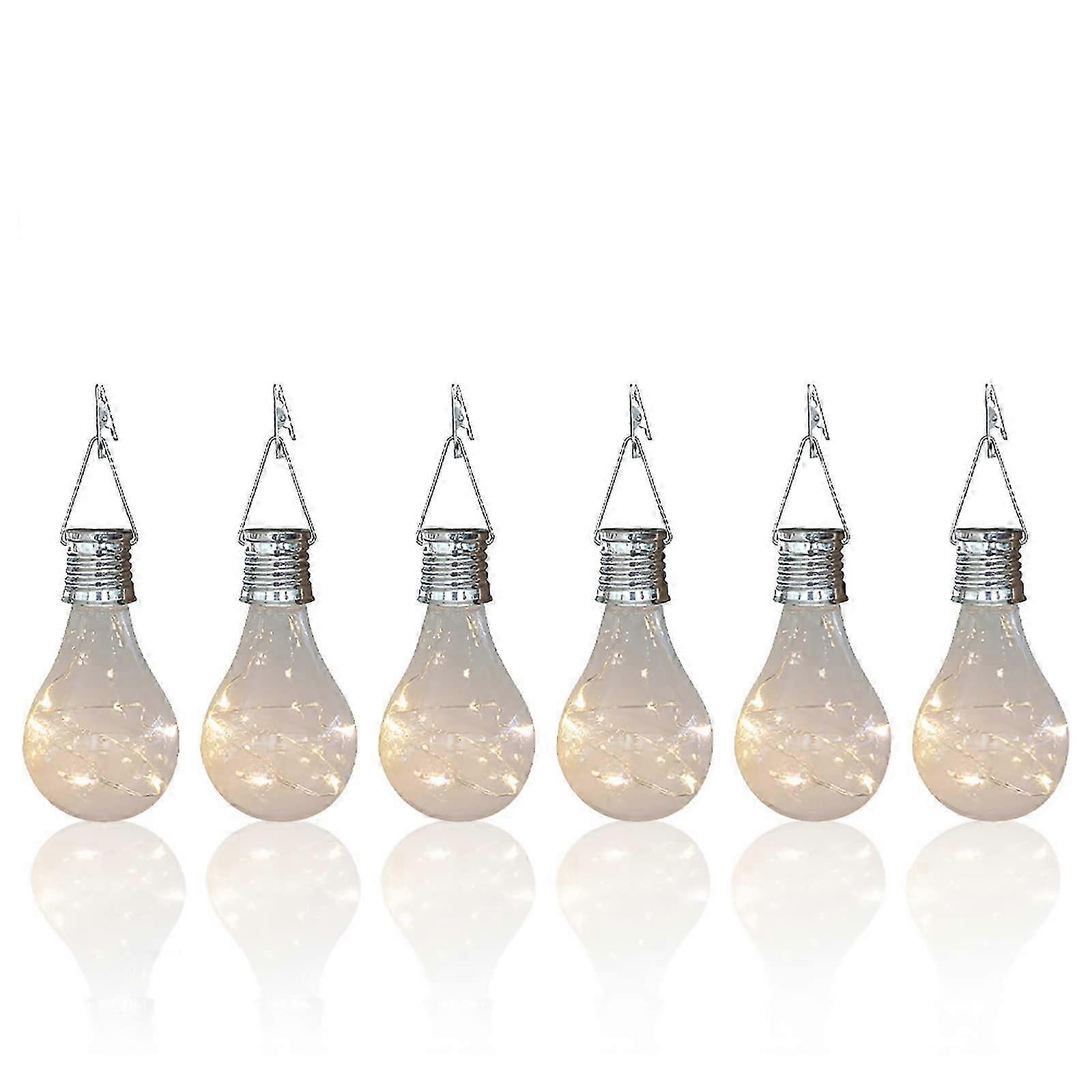 2025 6 Pack clear solar LED globe light bulbs for garden