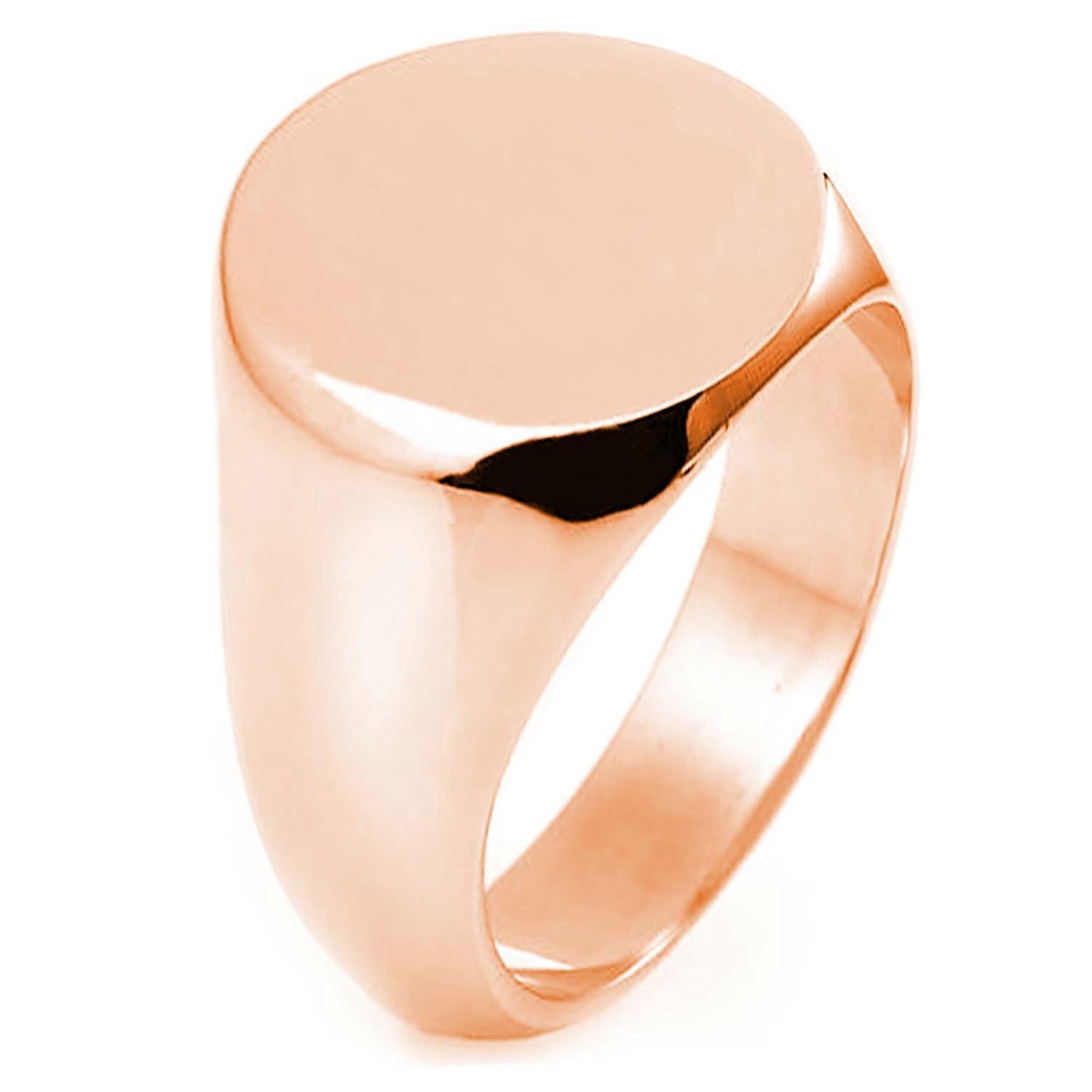 Sterling Silver Round Flat Top Polished Classic Plain Signet Ring