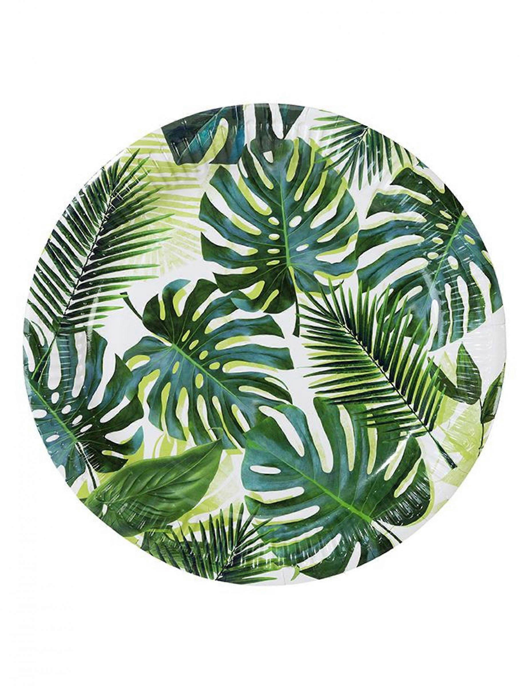 Tropical Green Paper Plates 23 cm
