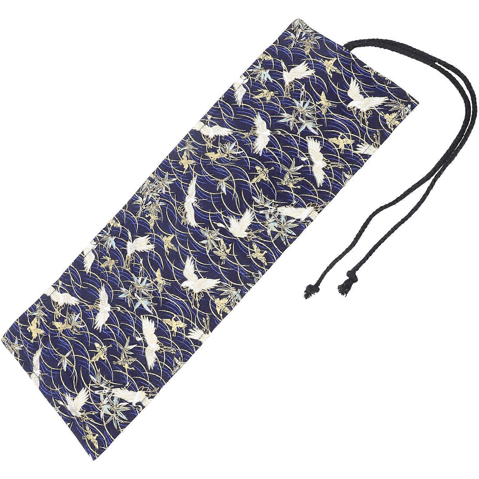 Rectangular Roll Up Pens Pouch Chinese Style Storage 1Pack