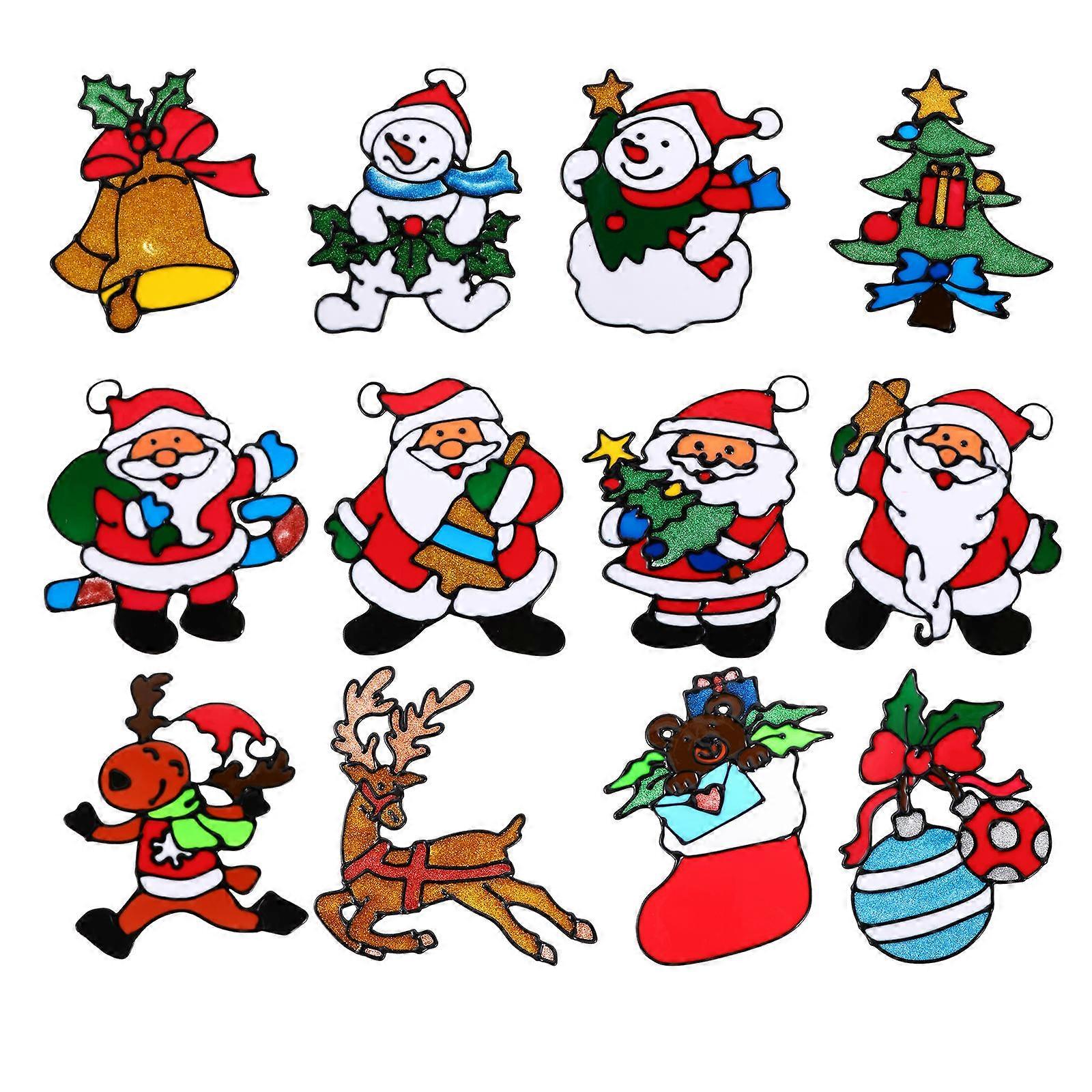 Christmas Window Clings Static Stickers for Holiday Decoration 36Pcs