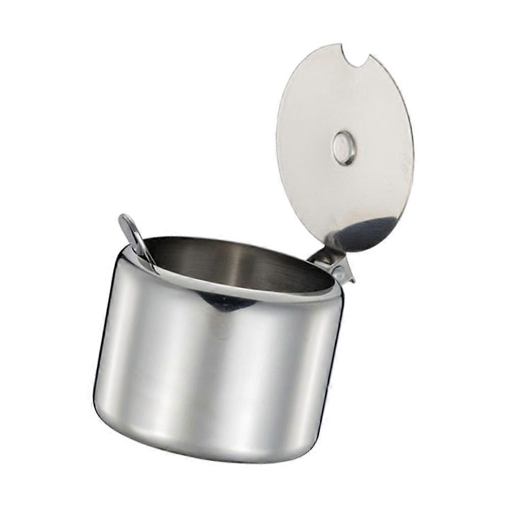 Sugar Storage Container Stainless Steel Seasoning Jar with Spoon Multipurpose Small