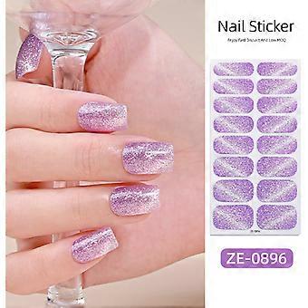 Neue Zwiebelpulver Katzenaugen-Nagellackfolie Nagelaufkleber 16 Finger Flash Hot Nail Art Aufkleber Vollaufkleber ZE-0896 bloßes Stück + Nagelfeile