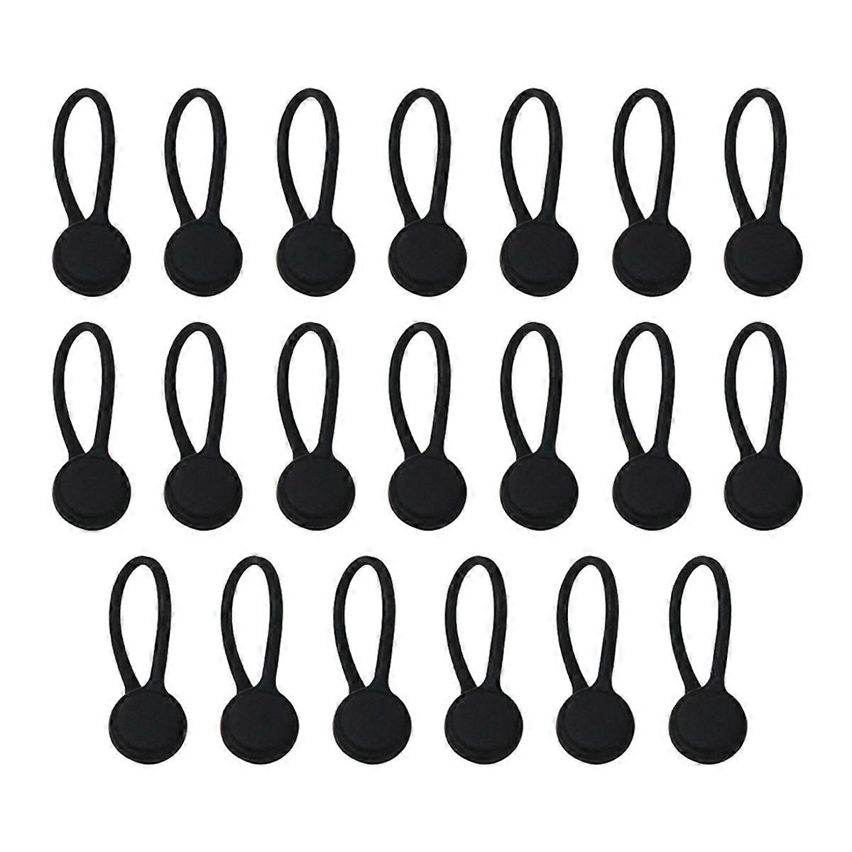 20pcs Cable Organizer Minimalist Silicone Cable Organizer Black