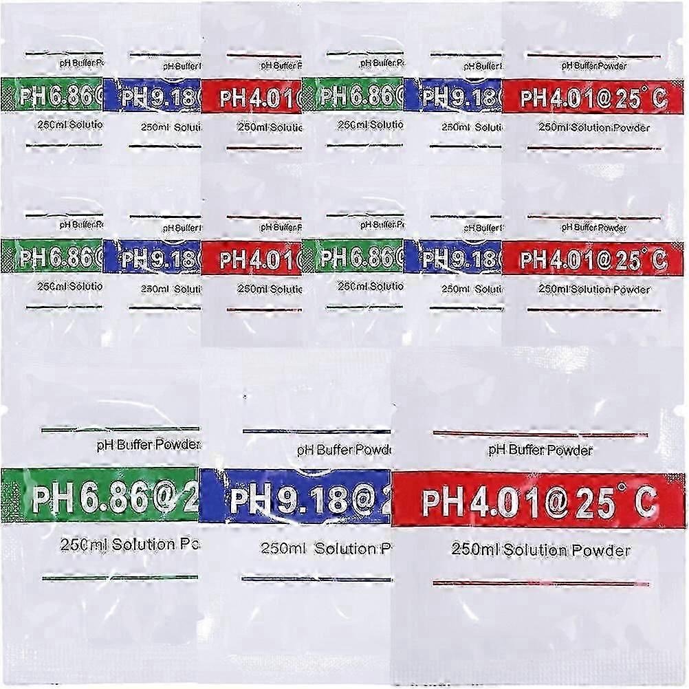 15pcs pHの口径測定の解決はpHの口径測定の粉の解決のテストPh4.01+6.86+9.18を粉にする