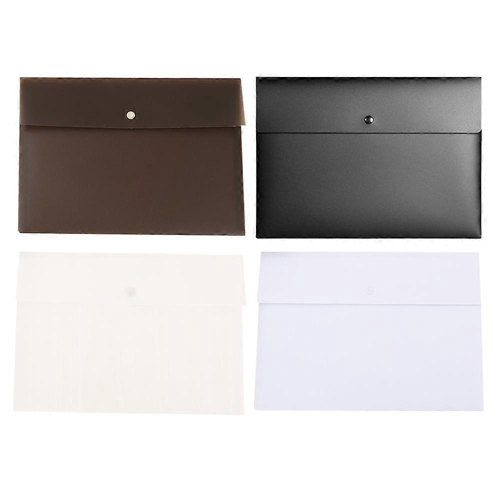 4Pcs A4 and Practical Document Bag File Pockets File Organizers File Folder for Home Office School