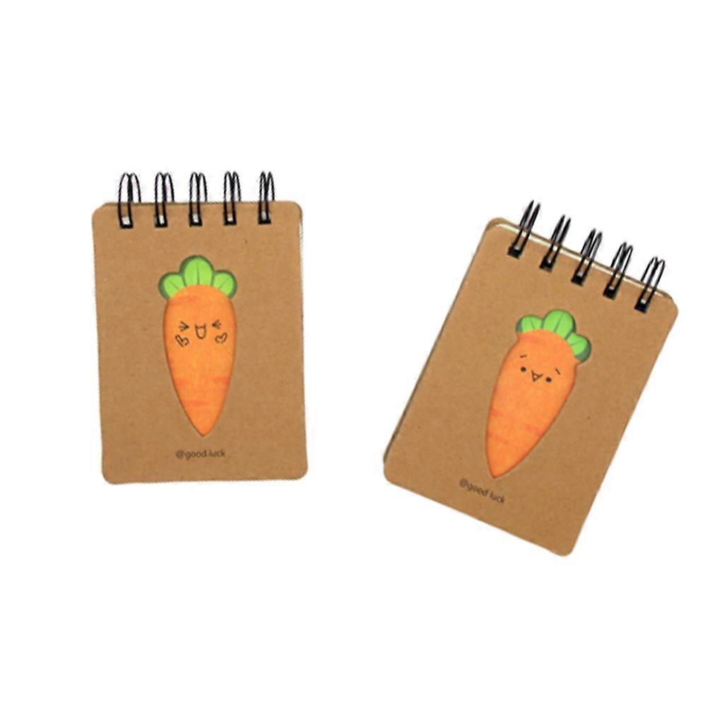 Notebook Mini Carrot Design for Office Use 3Pcs Spiral Stationery