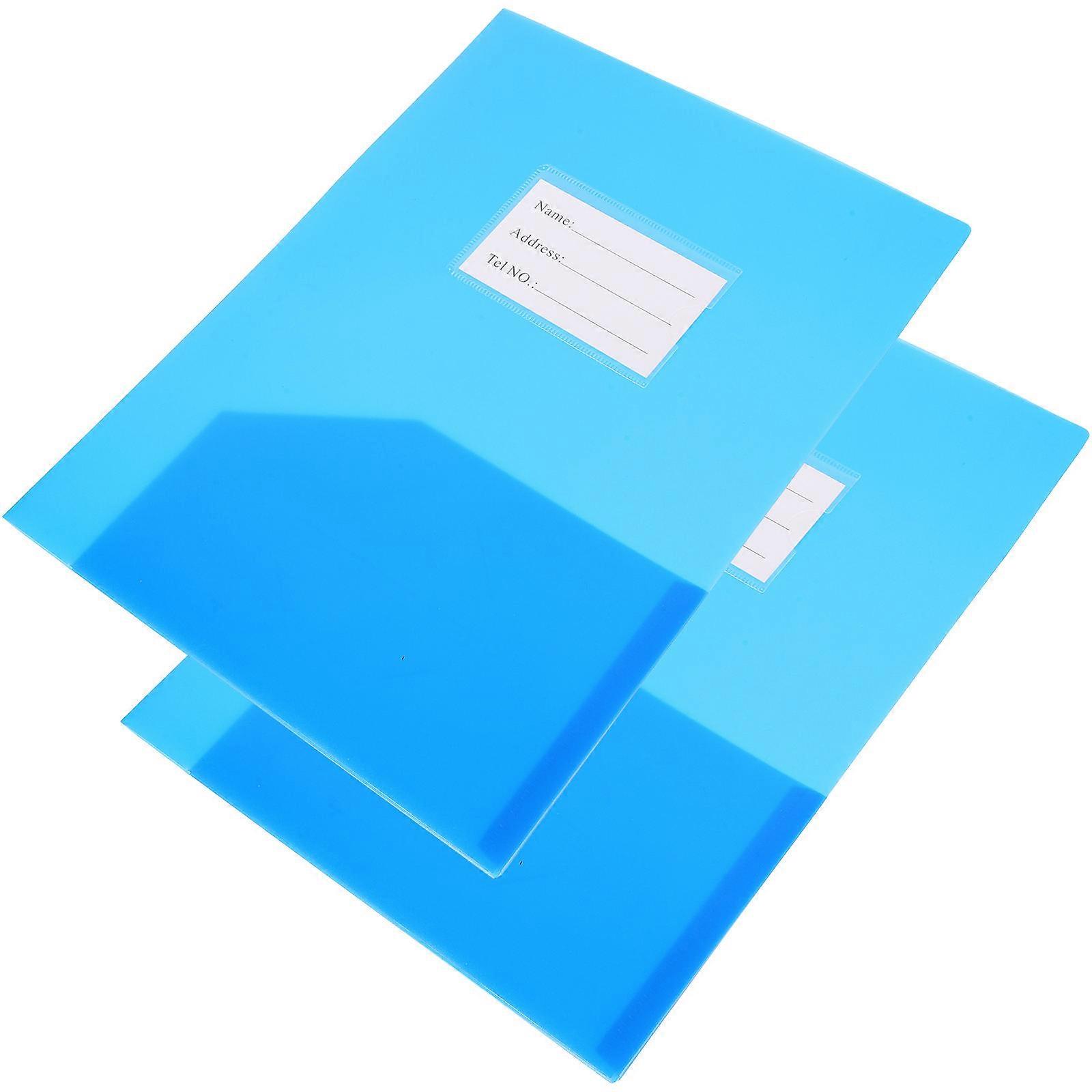 Office File Folder Document Folder for Paper Storage 2Pcs Blue Plastic