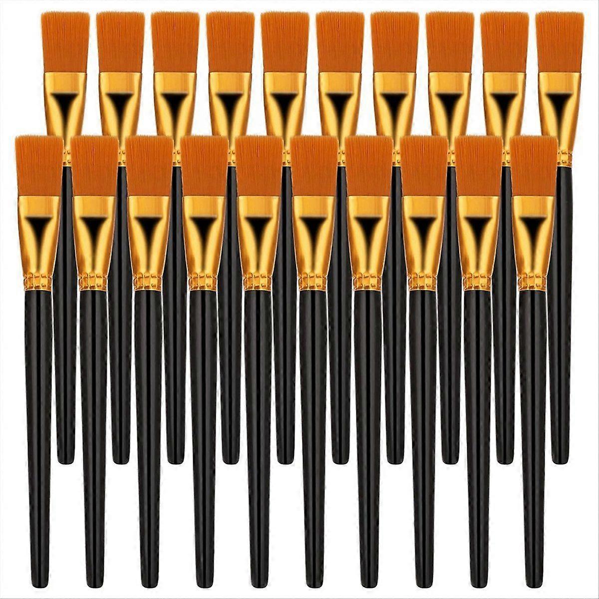 20 Pcs Flat Brush Set, Big Paint Professional Brushes