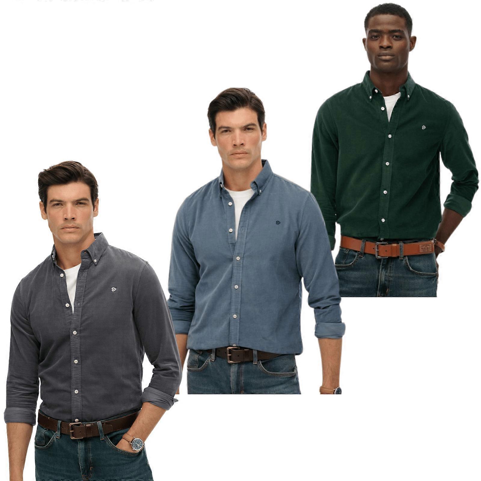 Superdry Herren Classic Needle Cordaroy Langarmhemd