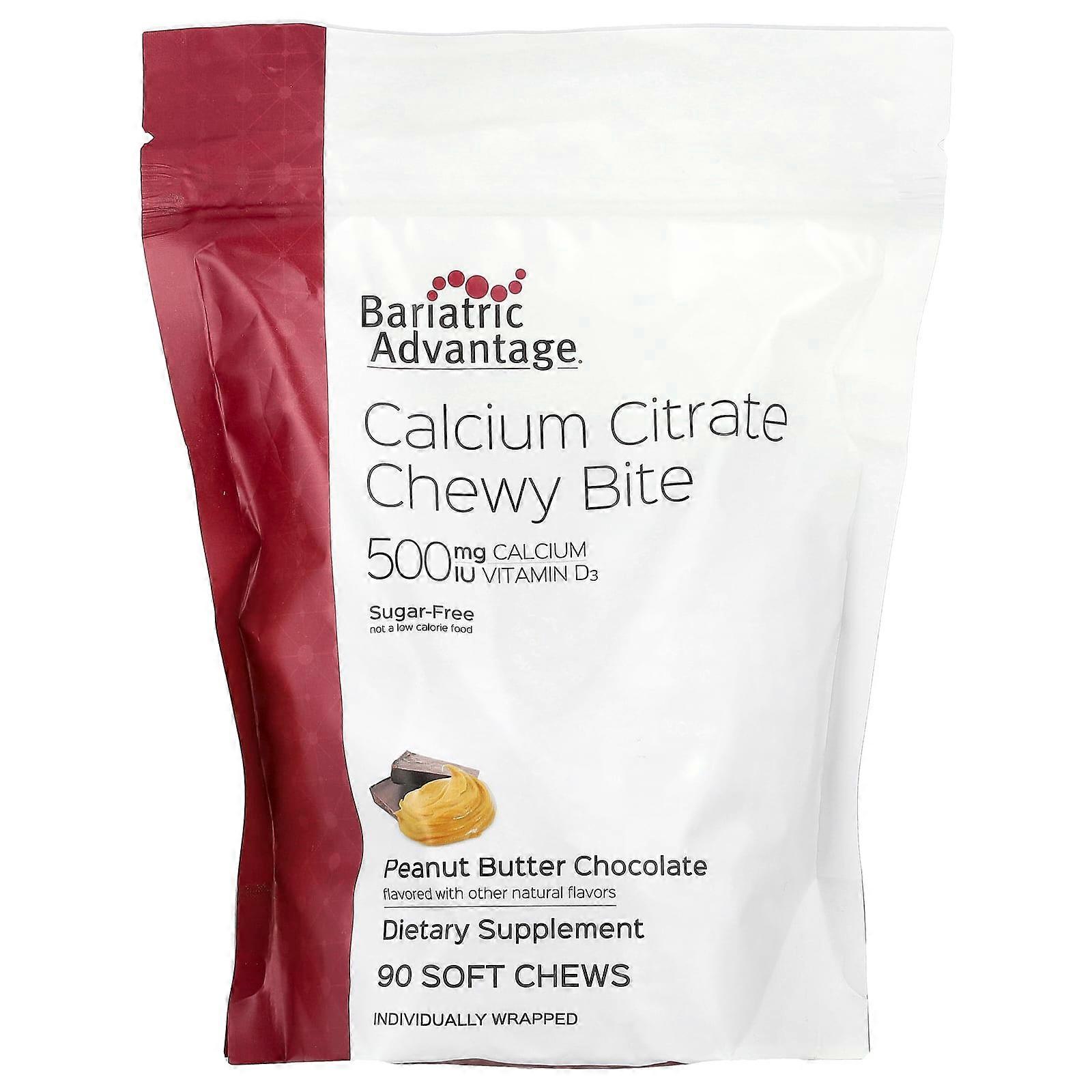 Calcium Citrate Chewy Bite, Sugar-Free, Peanut Butter Chocolate, 90 Soft Chews