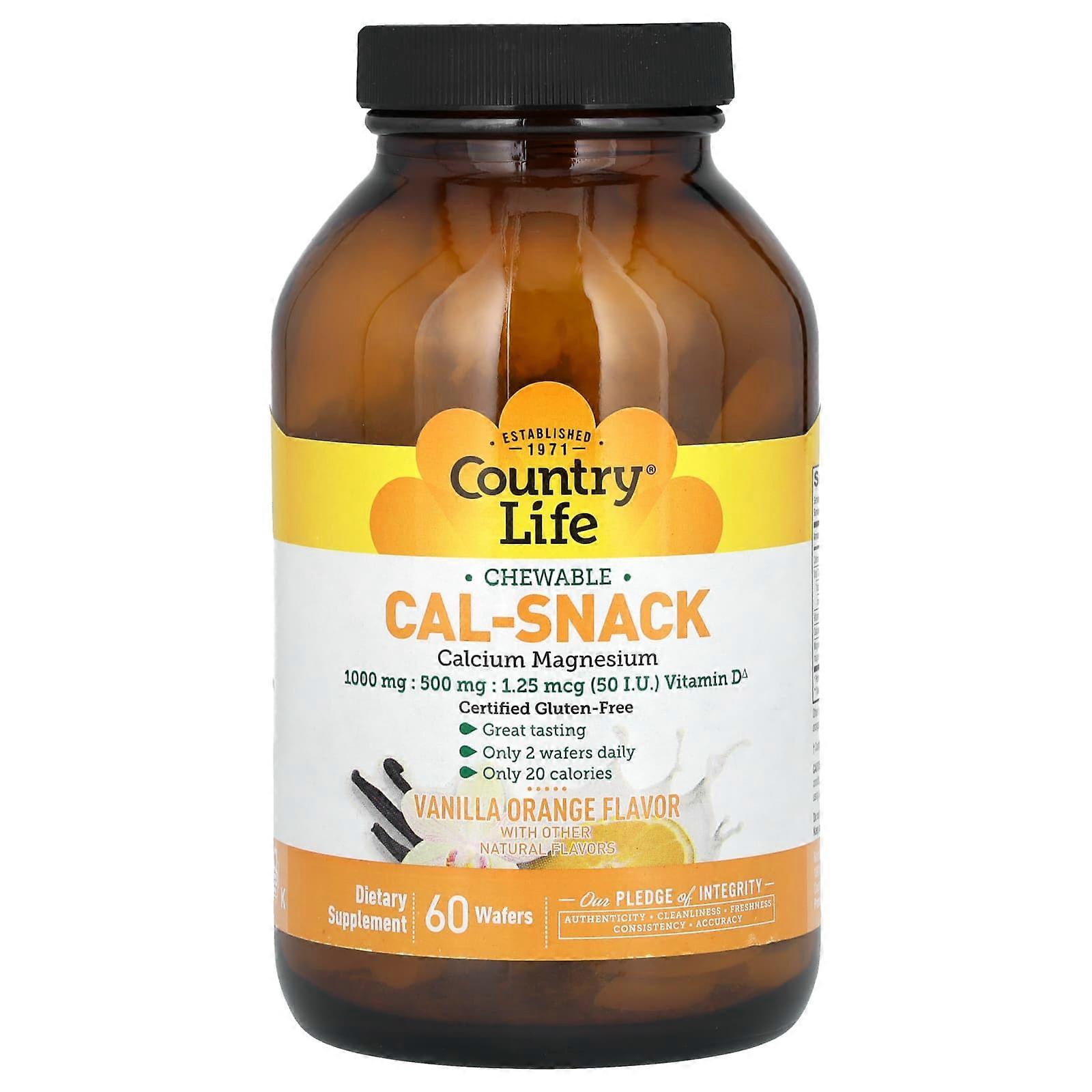 Cal-Snack, Chewable Calcium Magnesium, Vanilla Orange, 60 Wafers