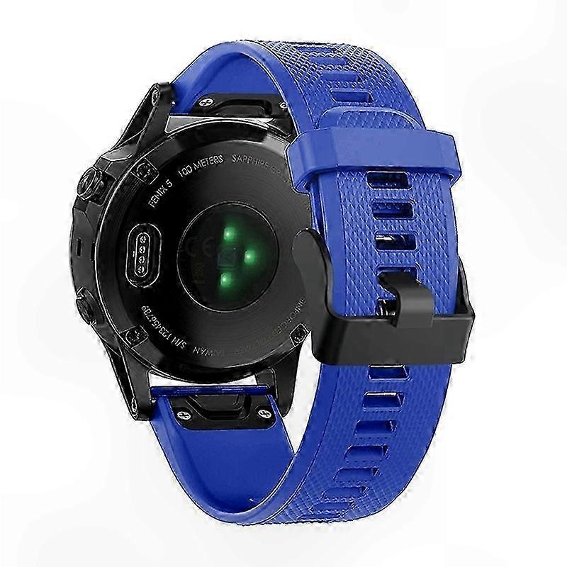 Black Buckle Silicone Watch Strap for Fenix 7 Quick Release Wrist Band Adjustable Fit