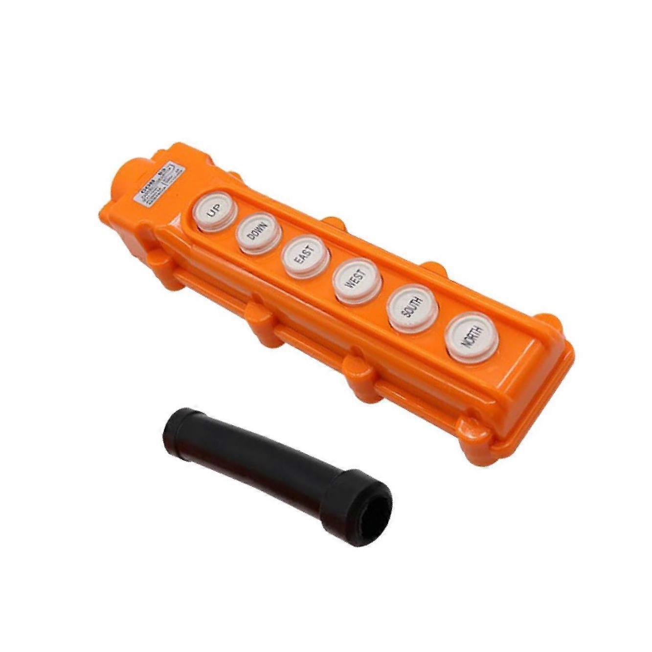 1pc COB63 Hoist Push Button Switch Rainproof 6 Ways AC 200/500V Orange