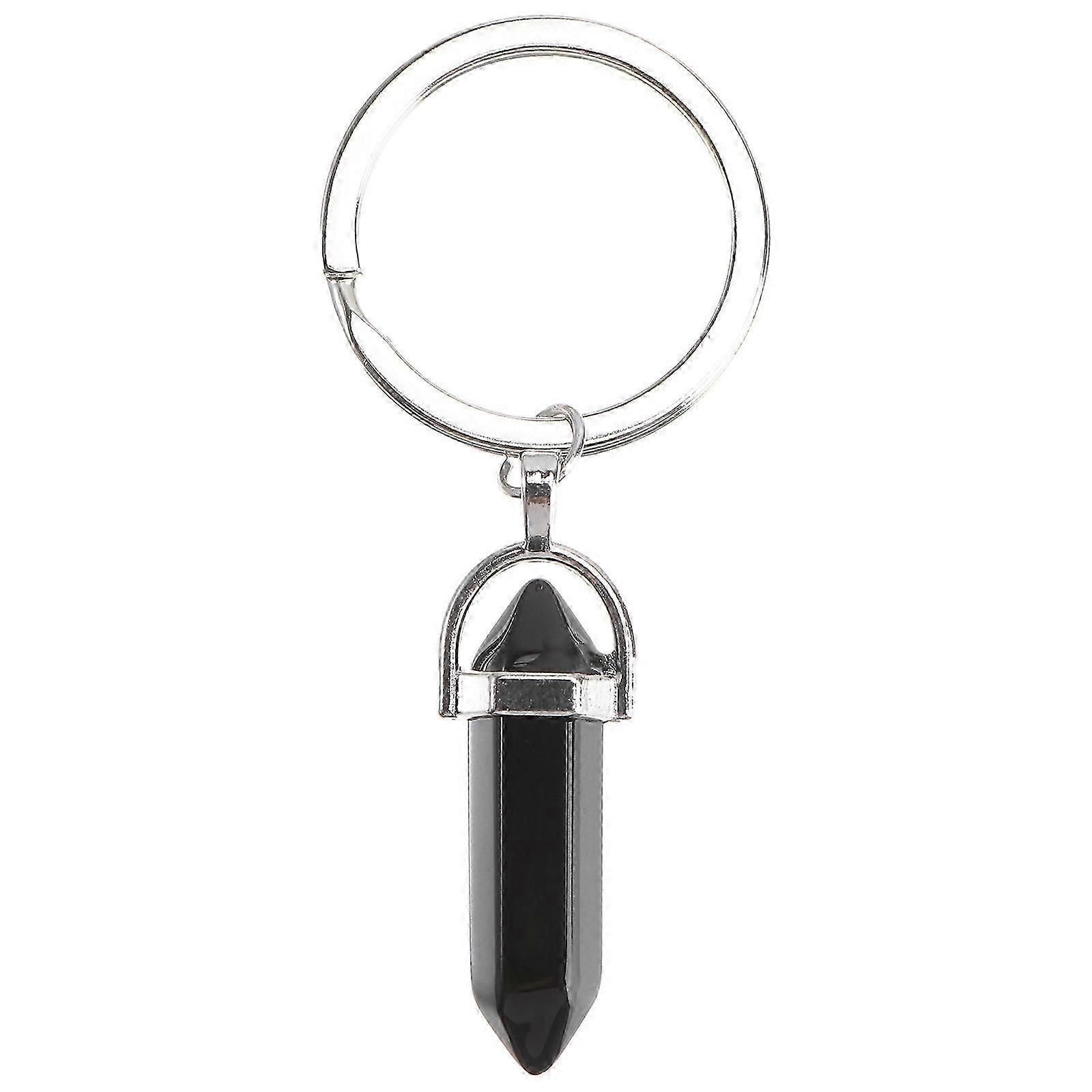 1Pc Decorative Keychain Pendant Couple Keyring Crystal Column Key Pendant