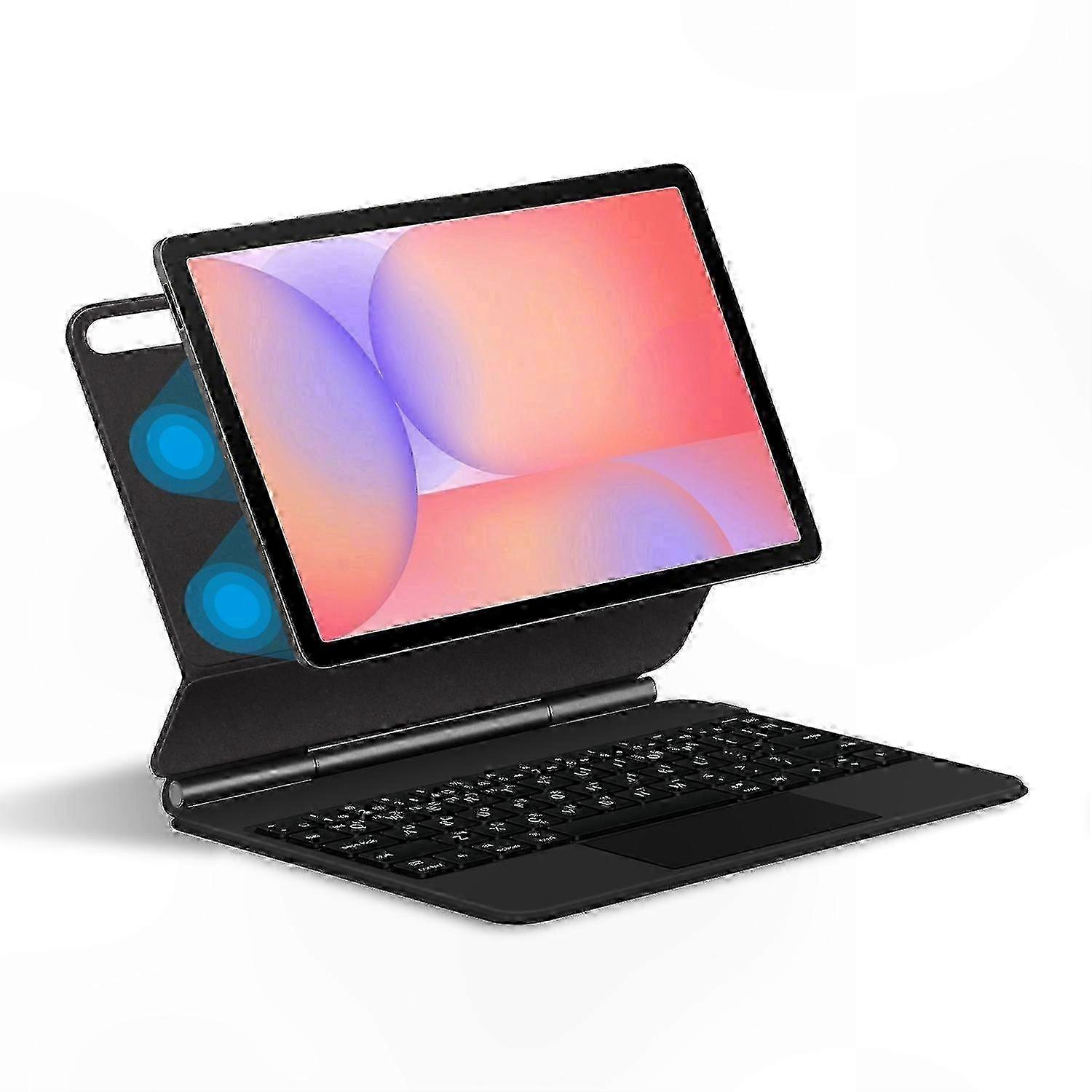 Magnetic Bluetooth Keyboard with Leather Case for 10 Inch Tablets