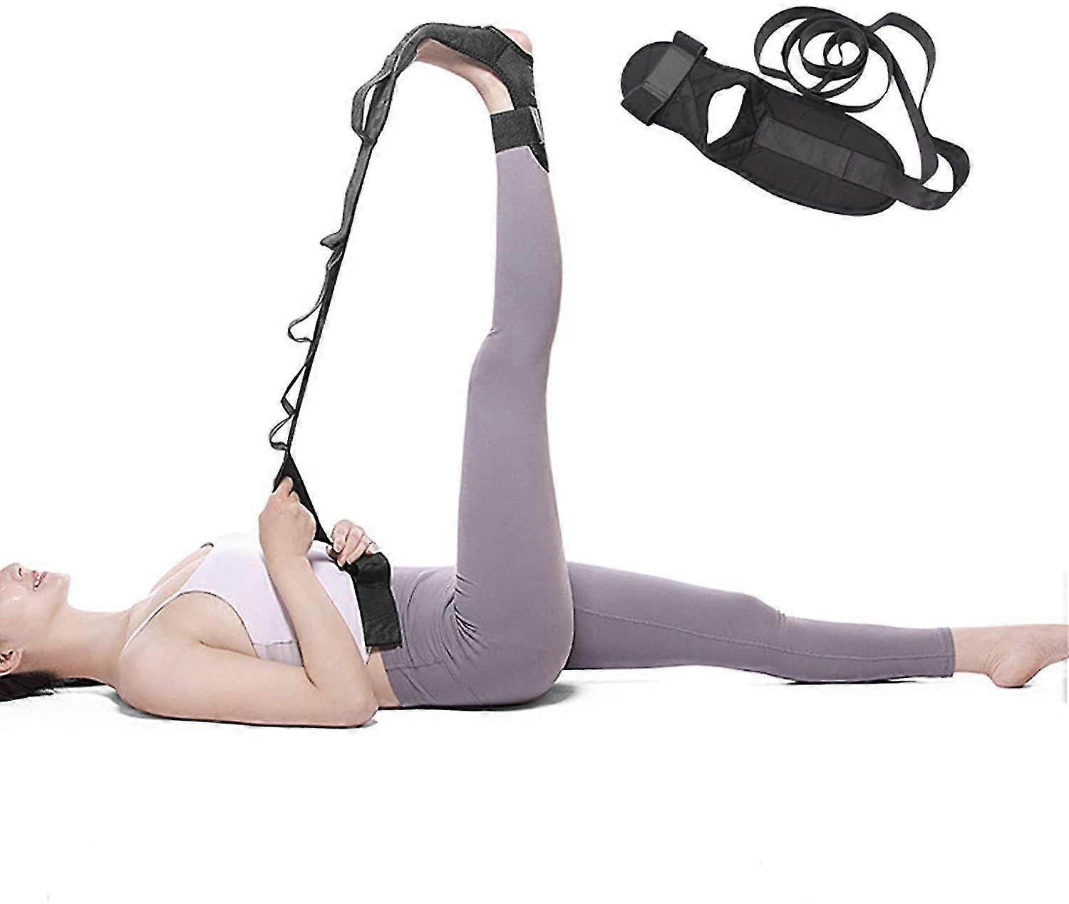 יוגה רצועת מתיחה רצועה לא אלסטית ברגל רצועת כף הרגל אלונקה גמישות איזון רצועת מתיחה חגורת Fo
